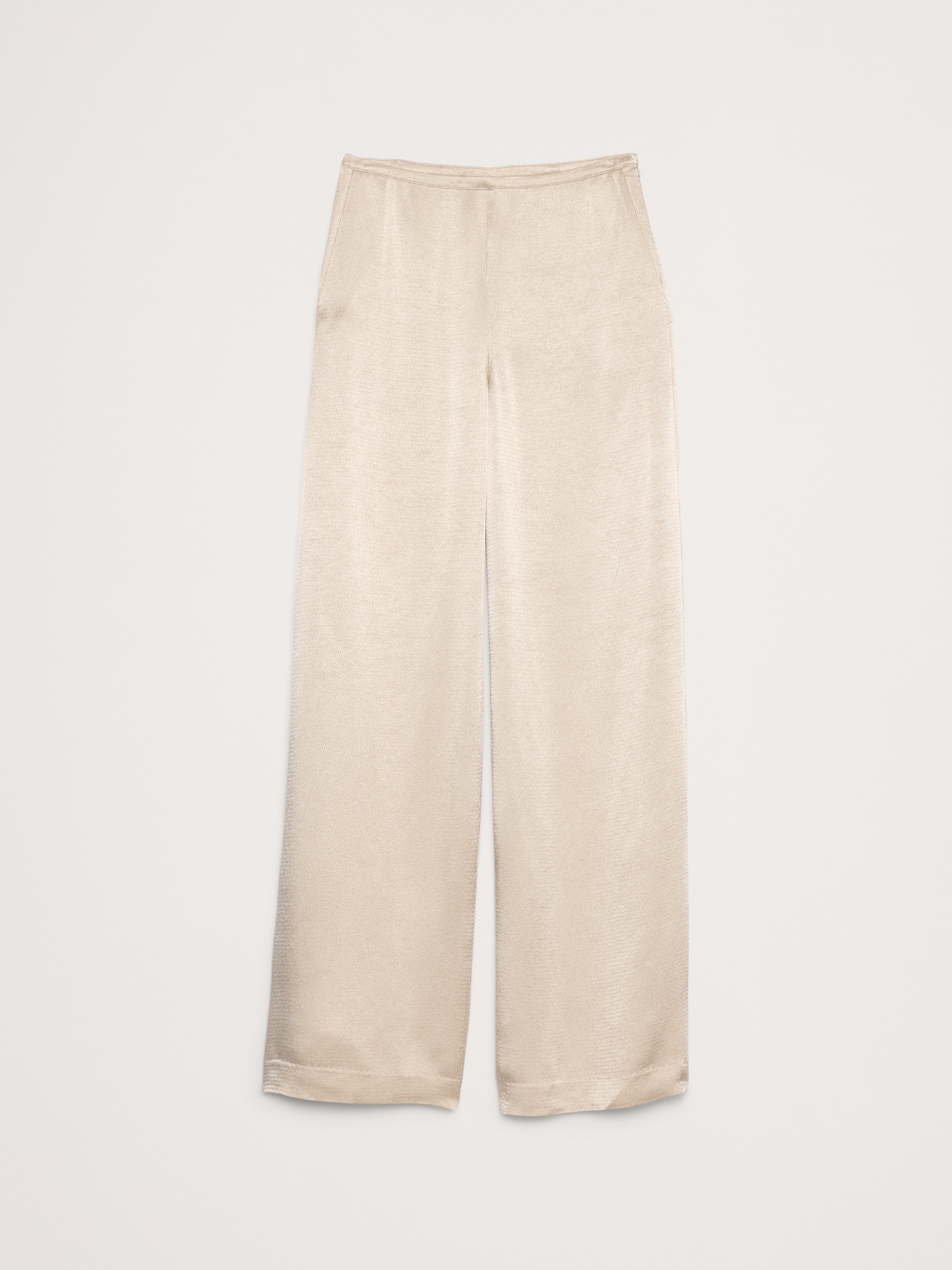 Image number 8 showing, High-Rise Wide-Leg Hammered Satin Palazzo Pant