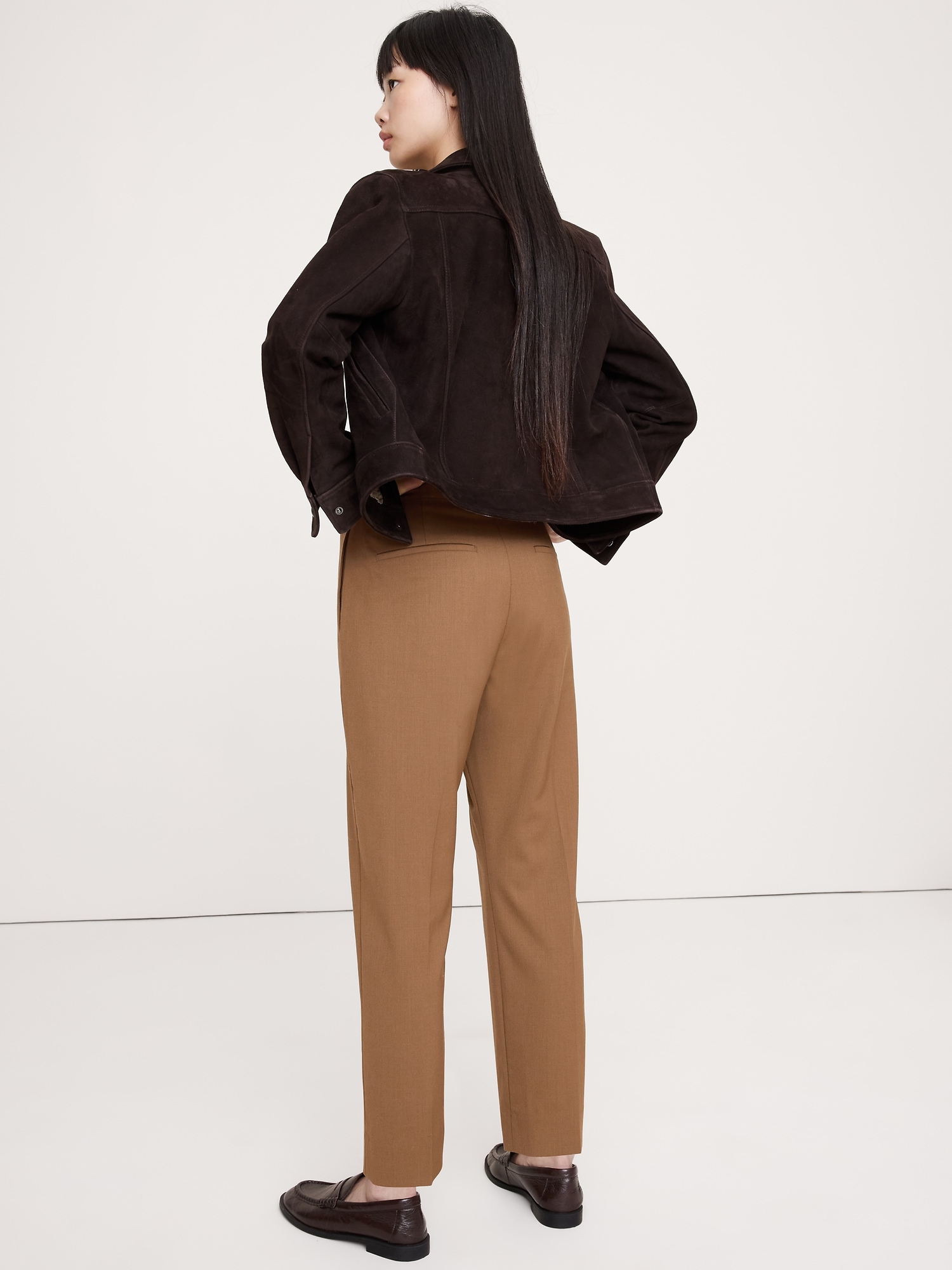 Image number 3 showing, High-Rise Slim Italian Wool Ankle Pant