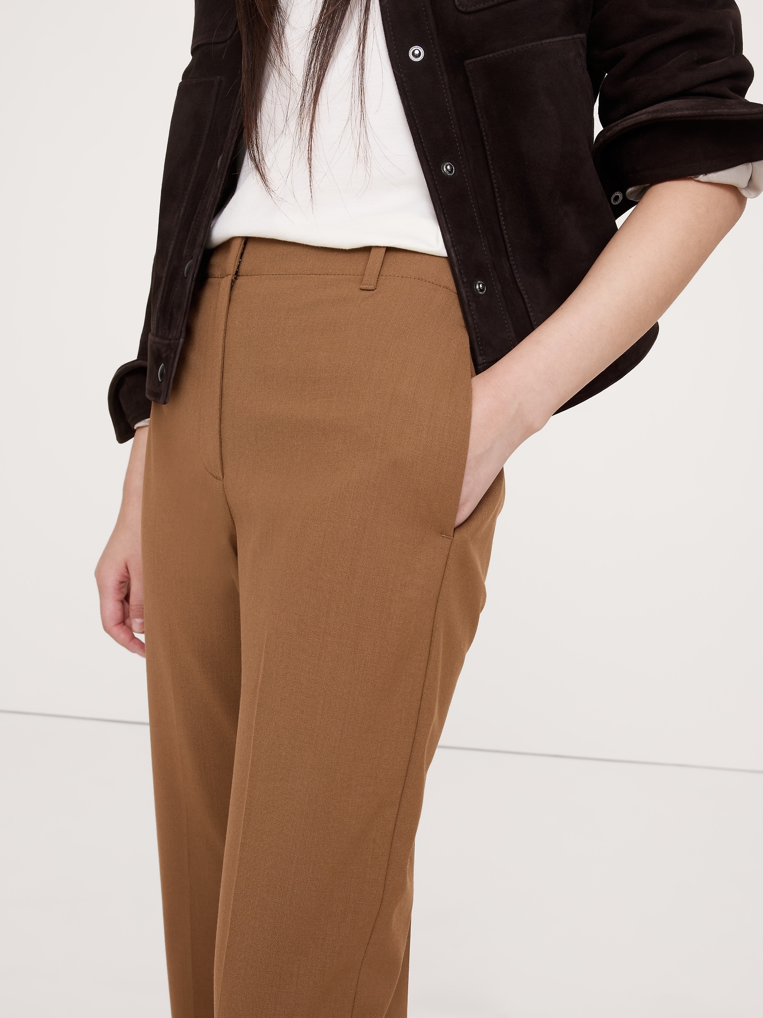 Image number 4 showing, High-Rise Slim Italian Wool Ankle Pant