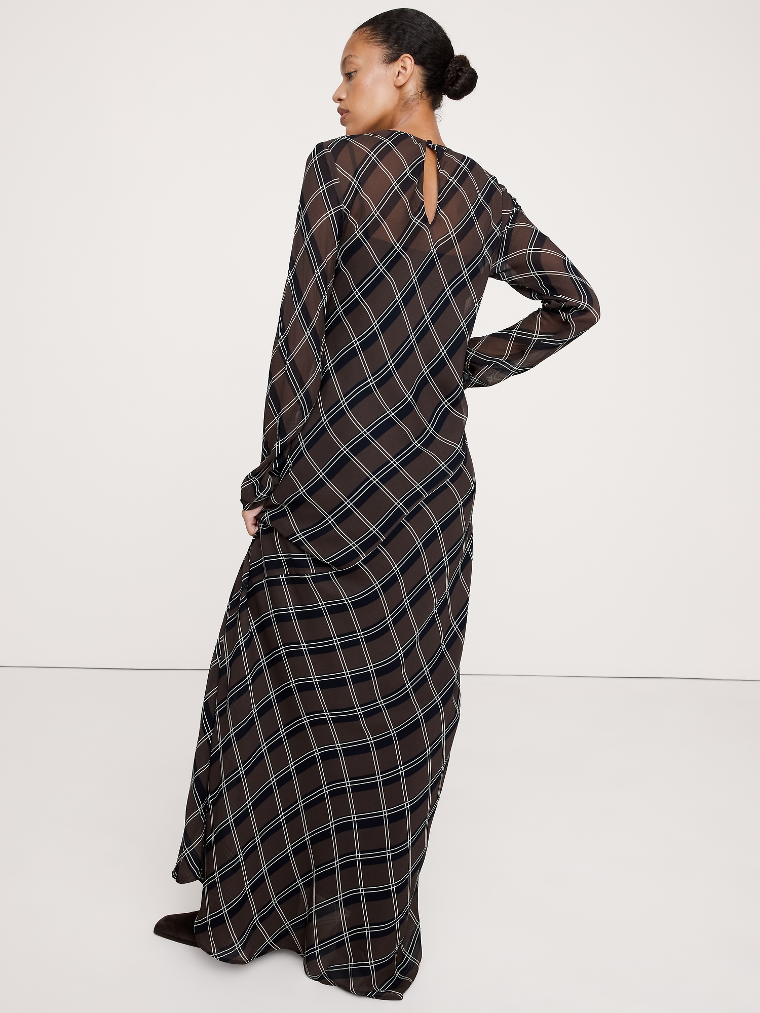 Image number 3 showing, Bias-Cut Chiffon Maxi Dress