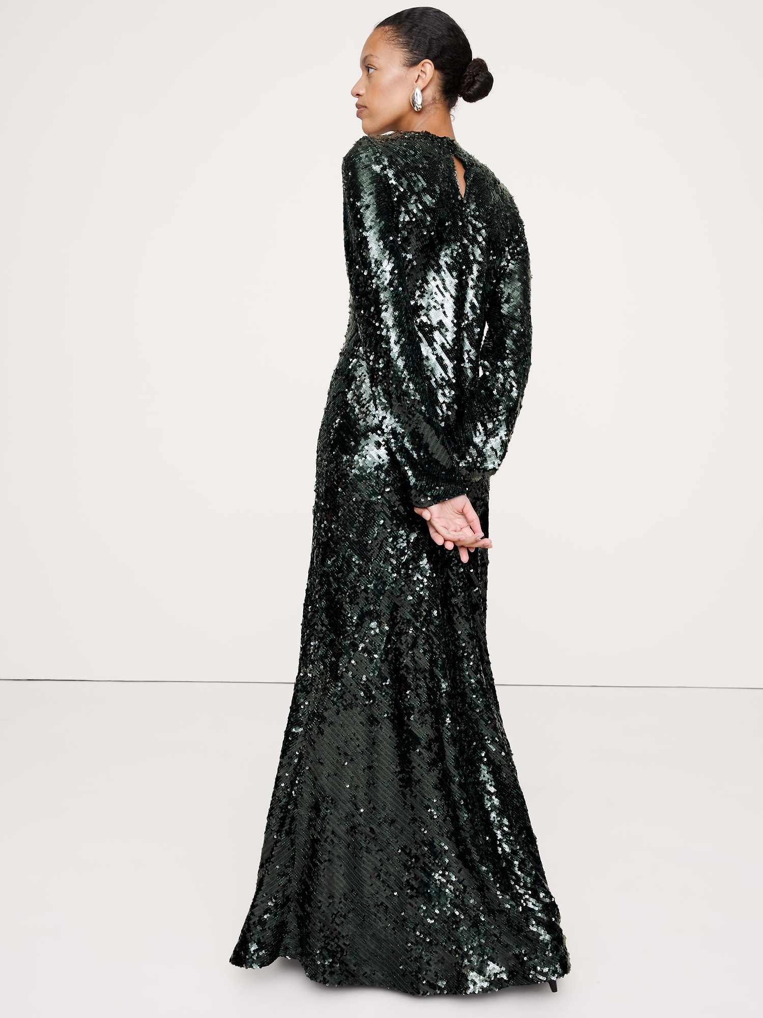 Image number 3 showing, Bias-Cut Sequin Maxi Dress