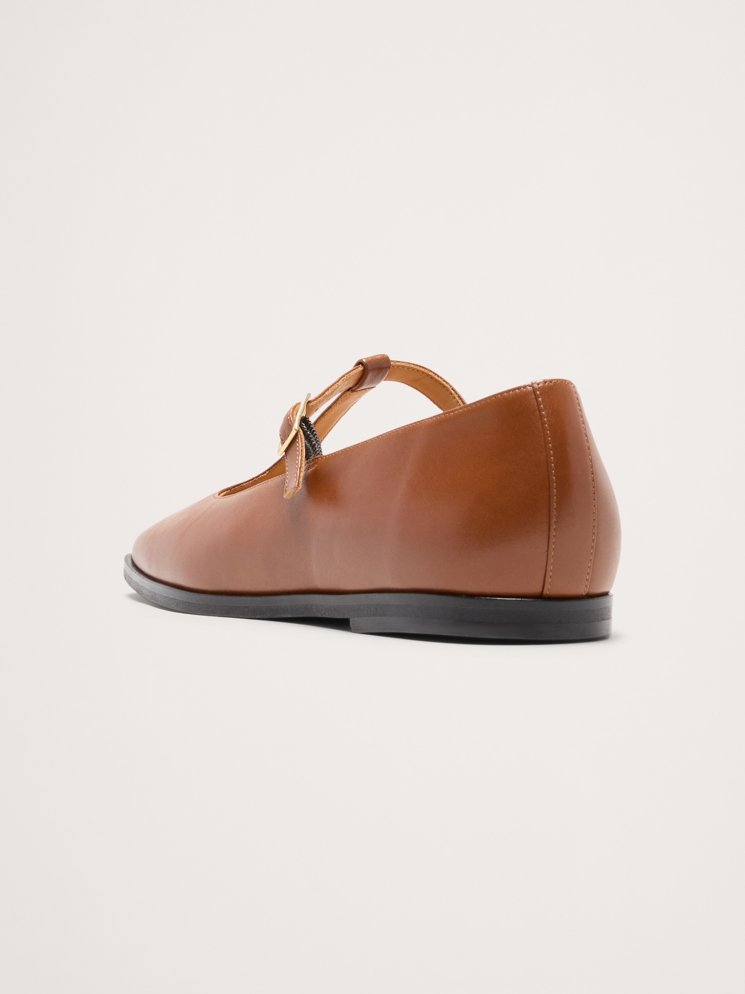 Image number 3 showing, Italian Leather Square-Toe Mary Jane Flats