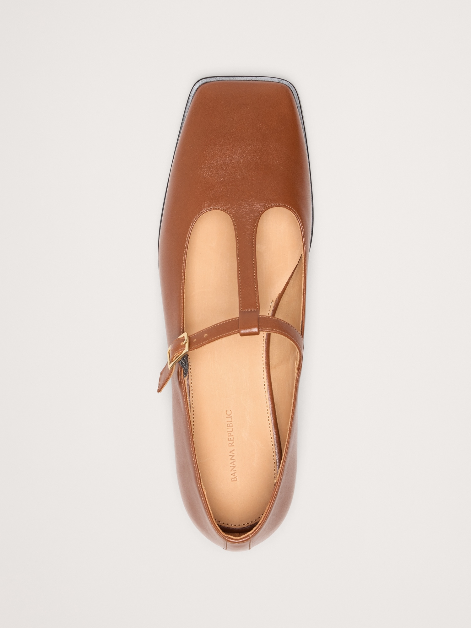 Image number 4 showing, Italian Leather Square-Toe Mary Jane Flats