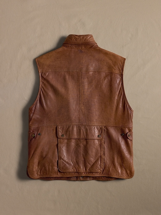 Archive Leather Bush Vest size Men's L | Banana Republic