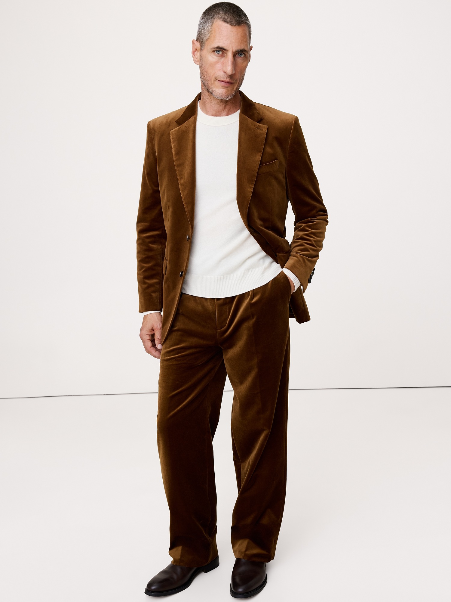 Мужской пиджак Banana Republic Velvet Blazer, цвет: Ореховый коричневый — фото 5