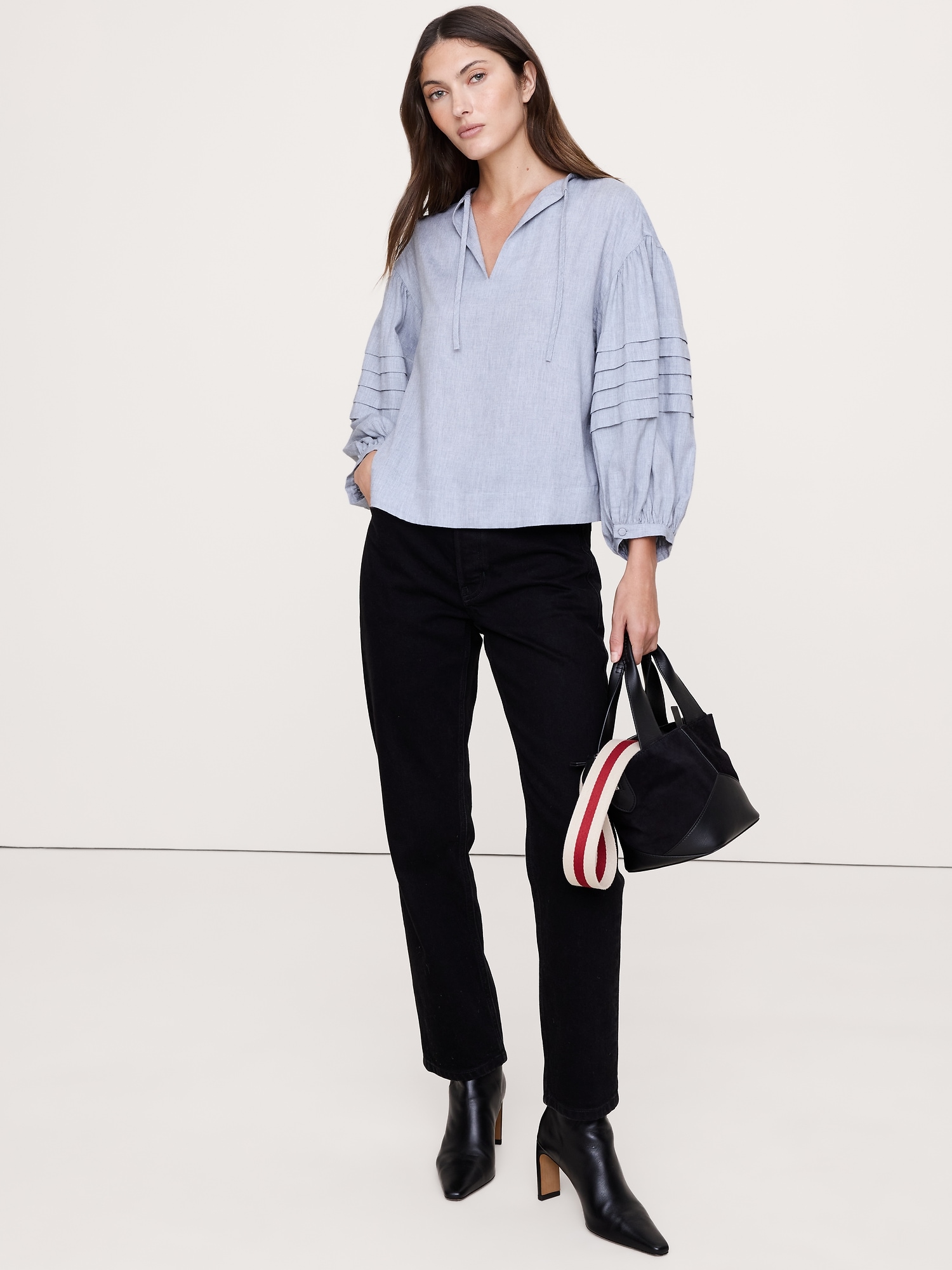 Image number 1 showing, Flannel Peasant Blouse
