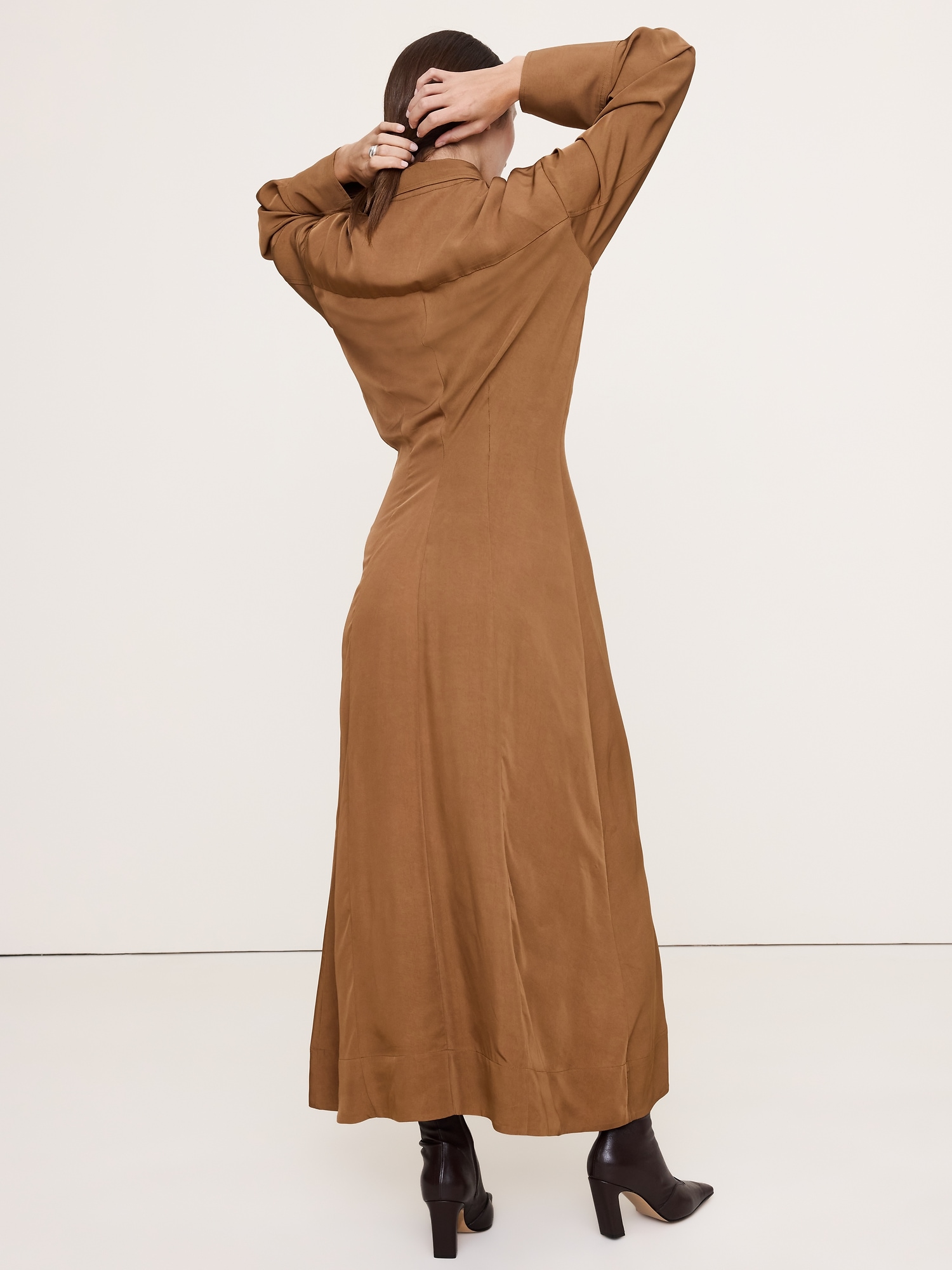 Image number 3 showing, Drapey Twill Shirt Dress