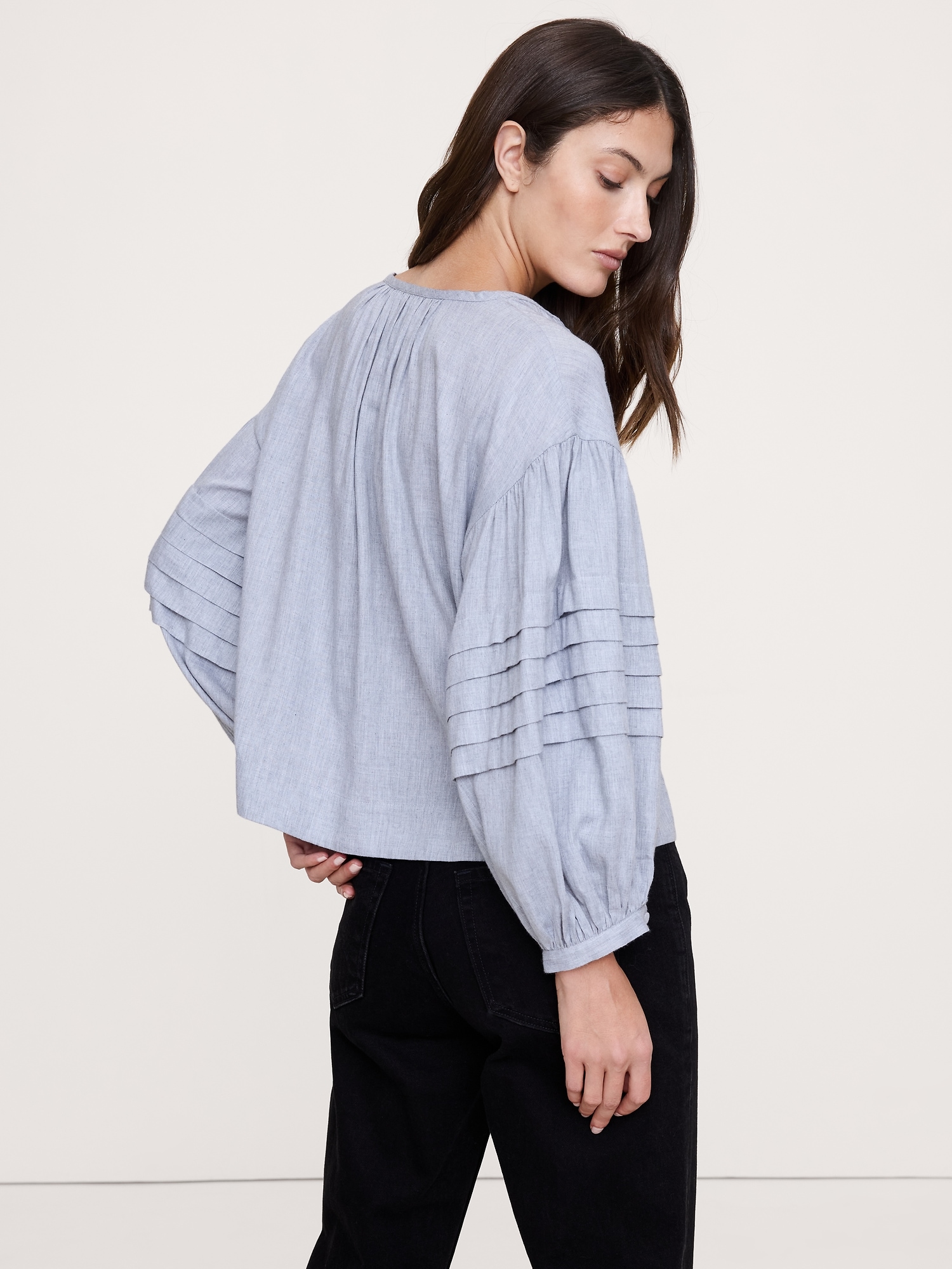 Image number 2 showing, Flannel Peasant Blouse