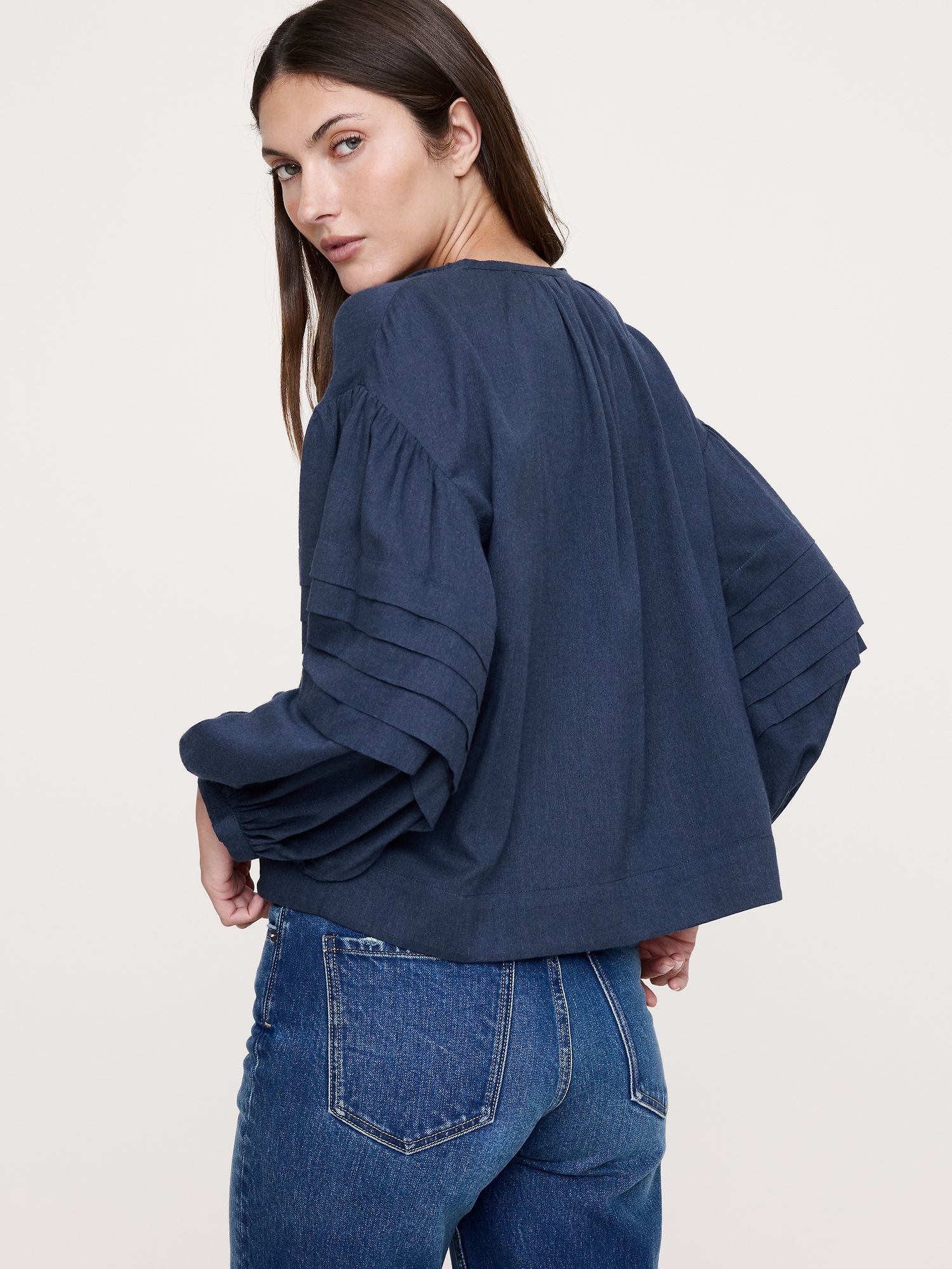 Image number 5 showing, Flannel Peasant Blouse
