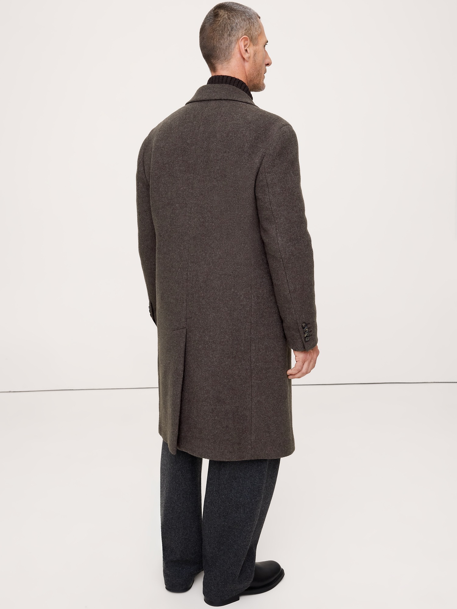 Мужское пальто Banana Republic Italian Melton Wool-Blend Top, цвет: Тёмный коричневый — фото 2