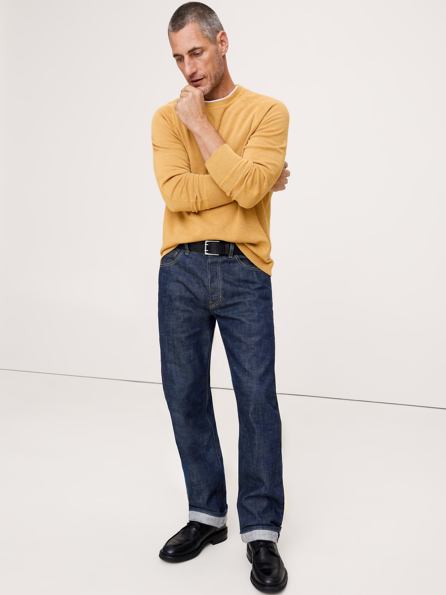 Slub Double-Knit Crew-Neck T-Shirt - Golden Hops