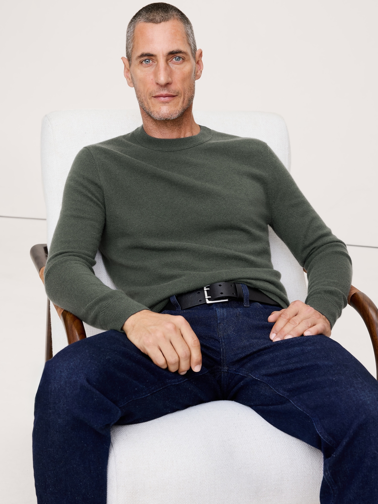 Cashmere Crew-Neck Sweater - Yosemite Green