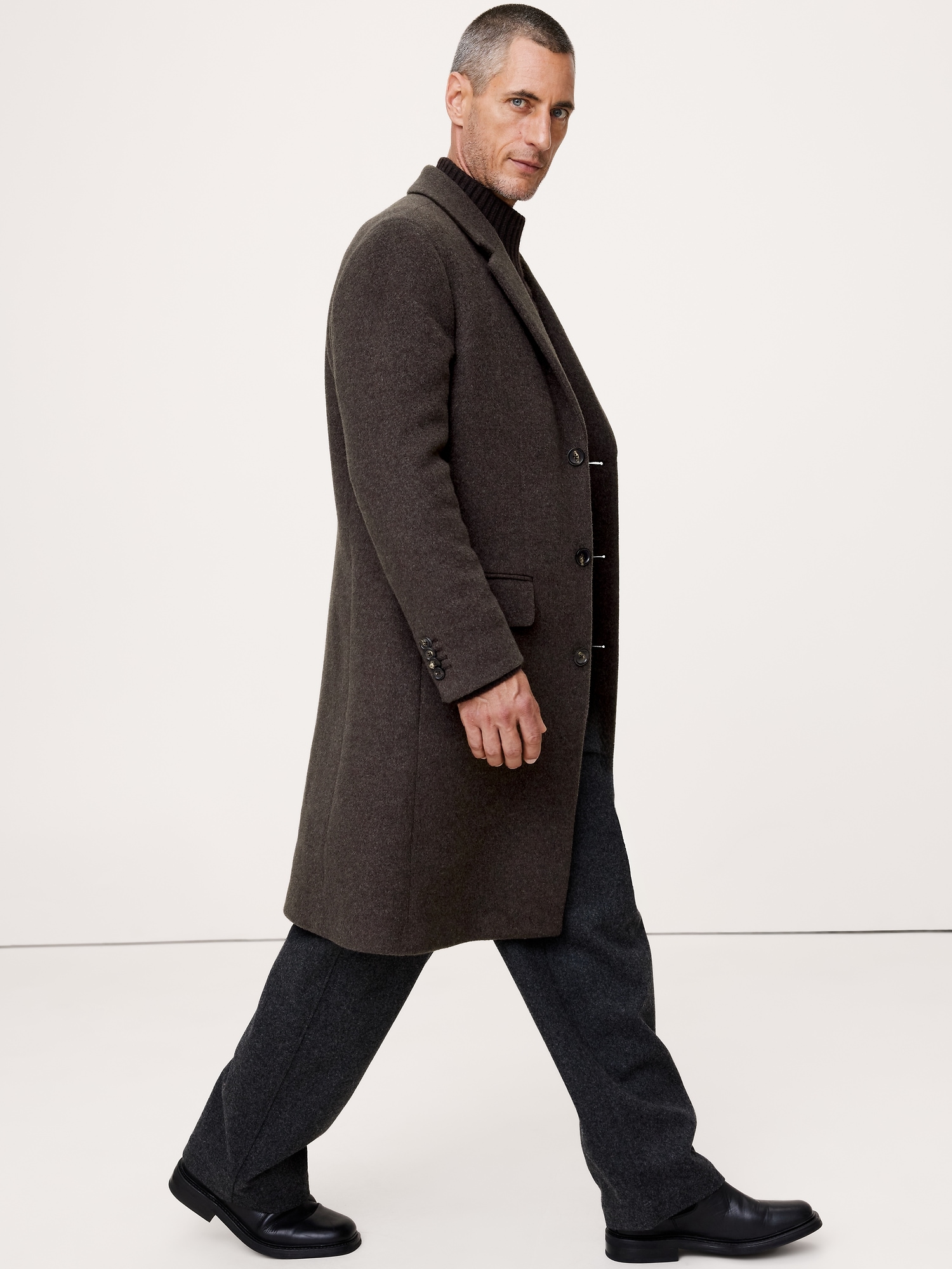 Image number 7 showing, Italian Melton Wool-Blend Top Coat