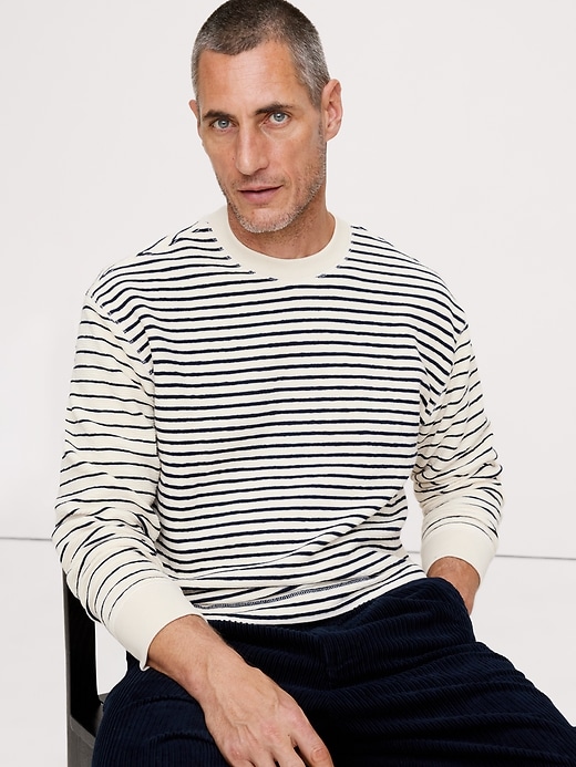 Mixed Stripe Relaxed Jersey T-Shirt