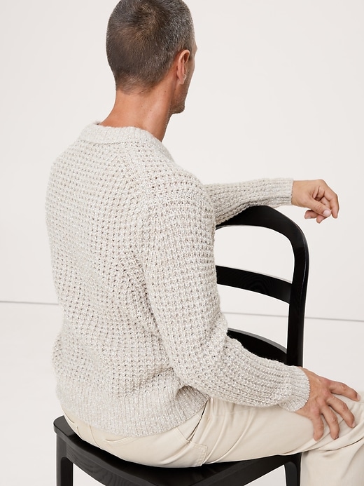 Italian Wool-Blend Waffle-Knit Sweater