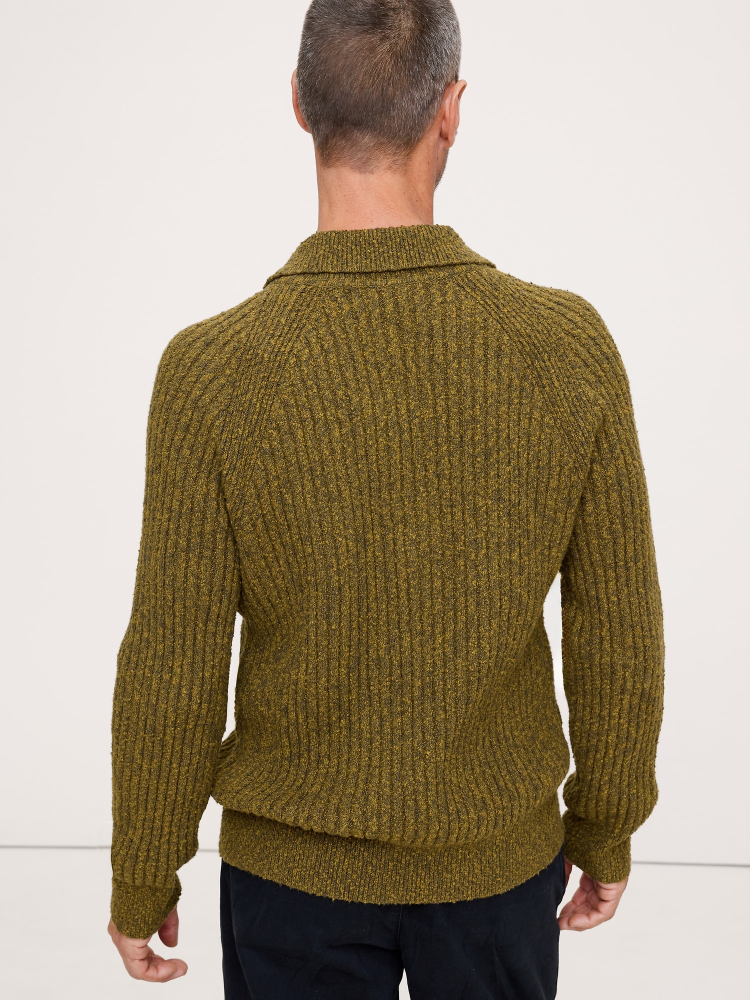 Image number 2 showing, Bouclé Ribbed Sweater Polo