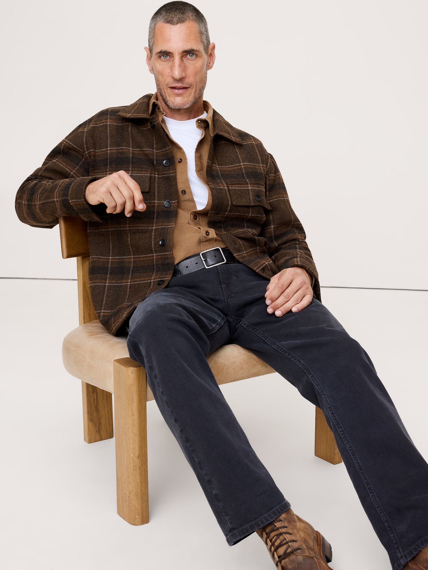Image number 1 showing, Relaxed-Fit Plaid Heavy Overshirt with Wool