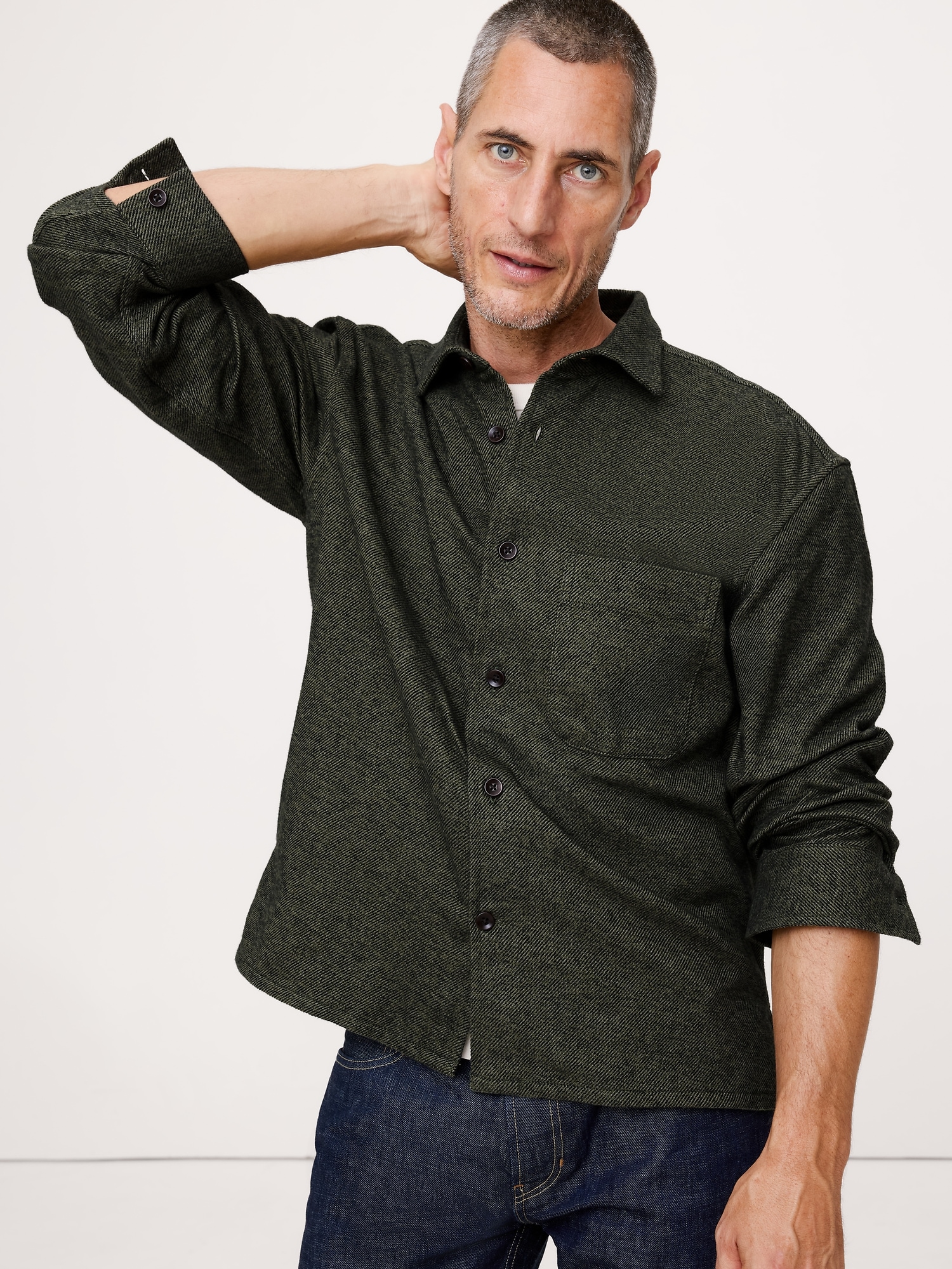 Image number 1 showing, Relaxed-Fit Flannel Overshirt