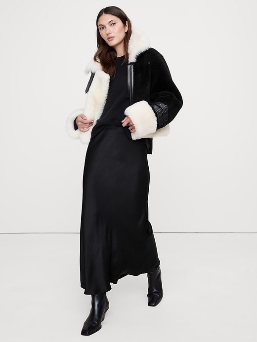 Hammered Satin Maxi Skirt Banana Republic