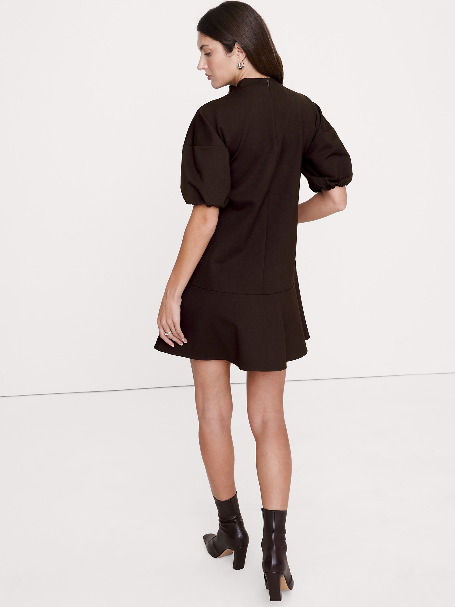 Image number 2 showing, Everywhere Ponte Puff-Sleeve Mini Dress