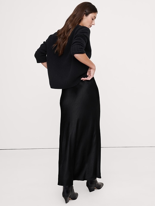 Hammered Satin Maxi Skirt