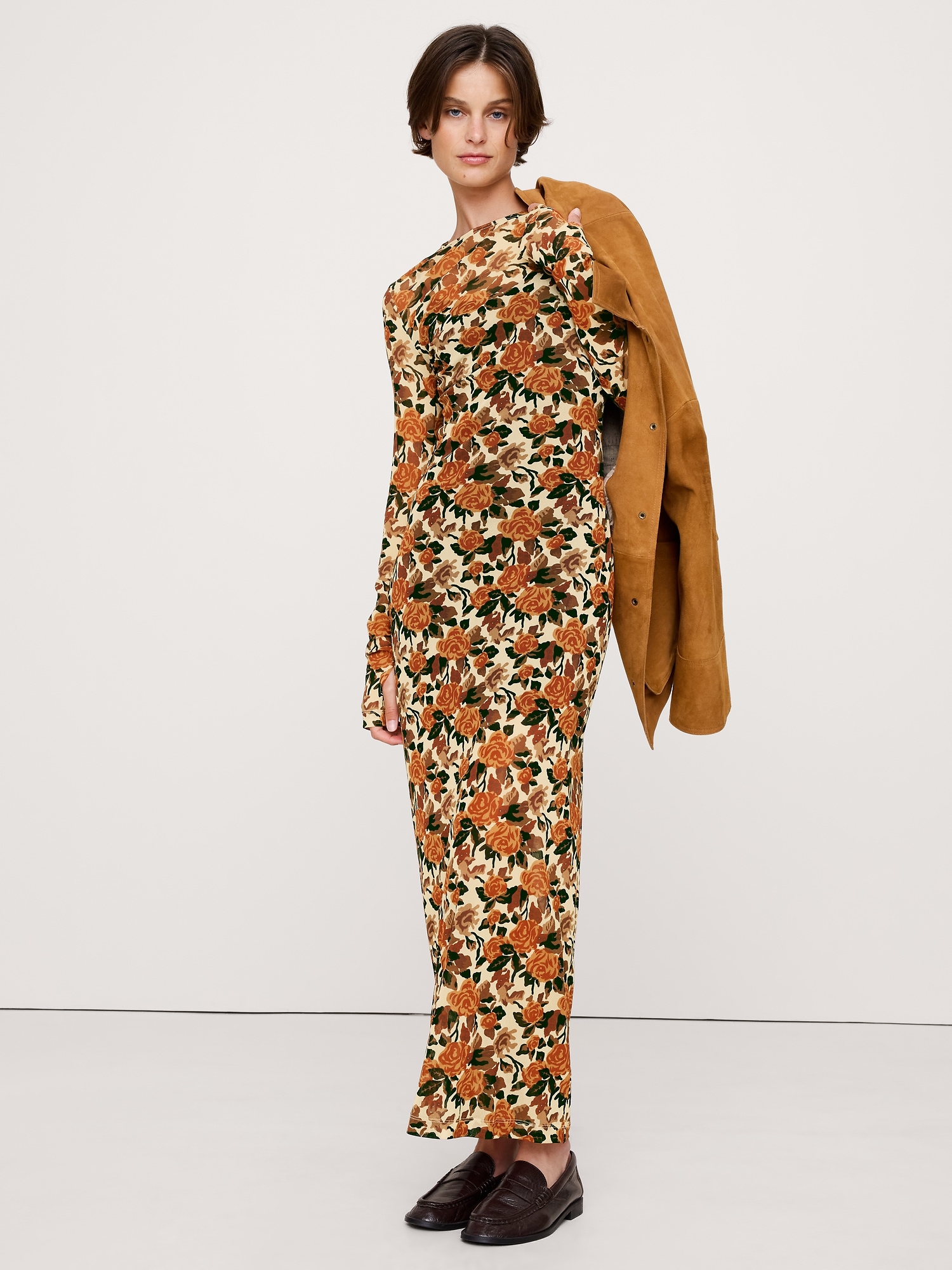 Image number 4 showing, Printed Mesh Maxi Dress