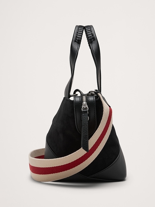 Leather & Suede Mini Zip Tote | Banana Republic