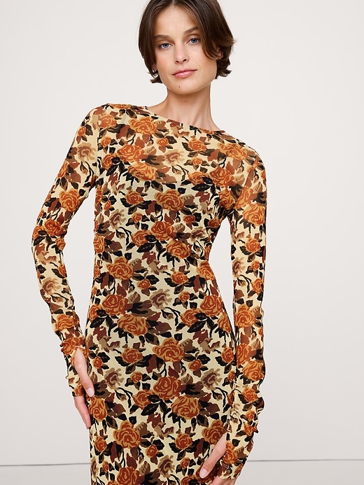 chinese dress ladies Floral Embellished Long Sleeve Gown