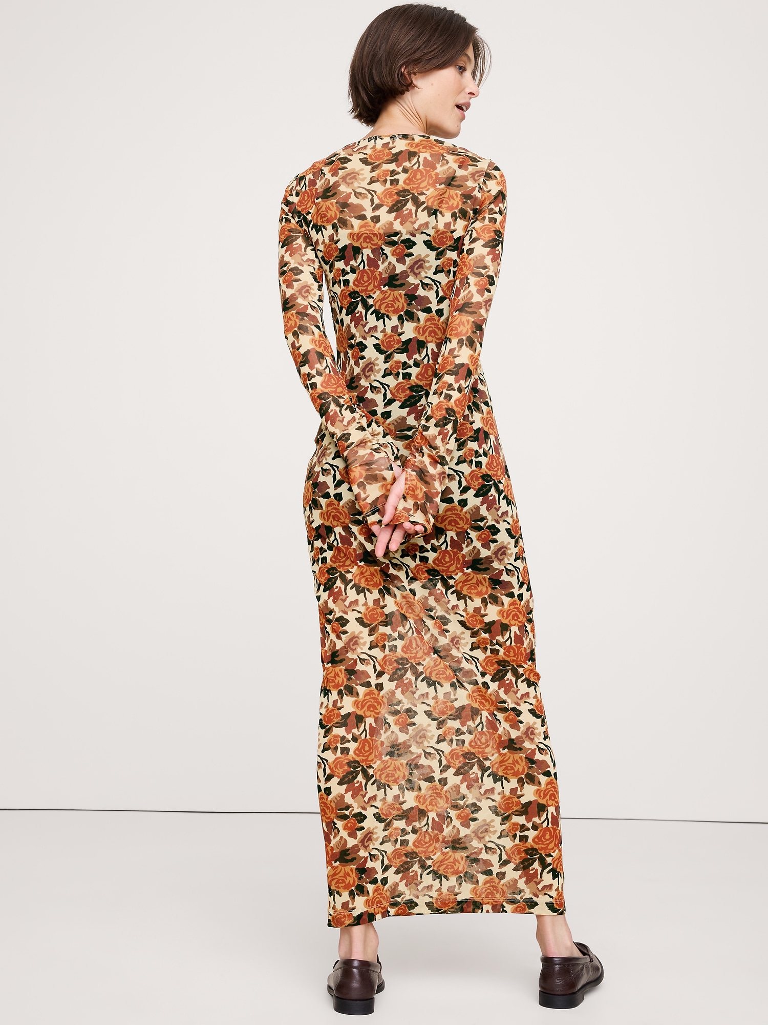 Image number 3 showing, Printed Mesh Maxi Dress