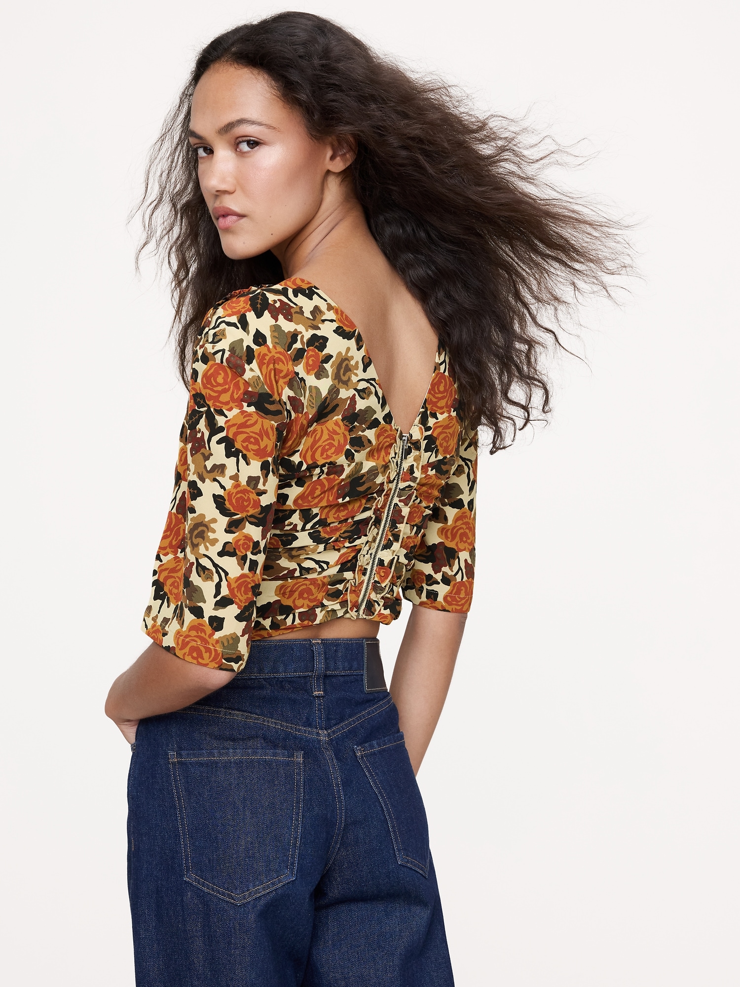 Image number 2 showing, Matte Silk Ruched Top