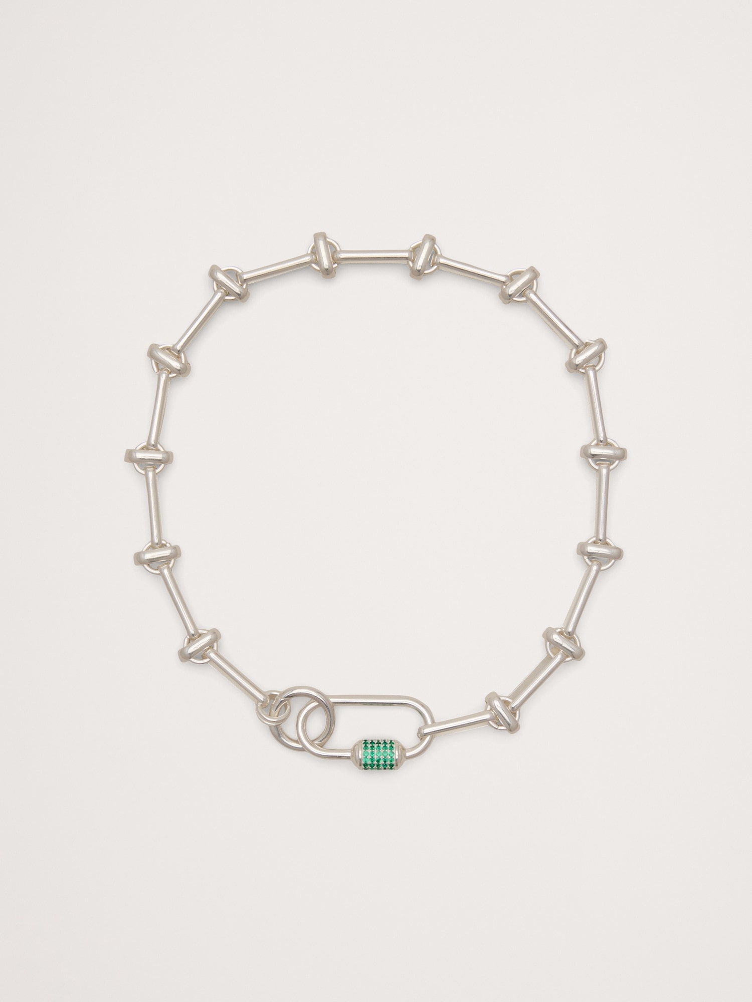 Carabiner Chain Necklace - Silver