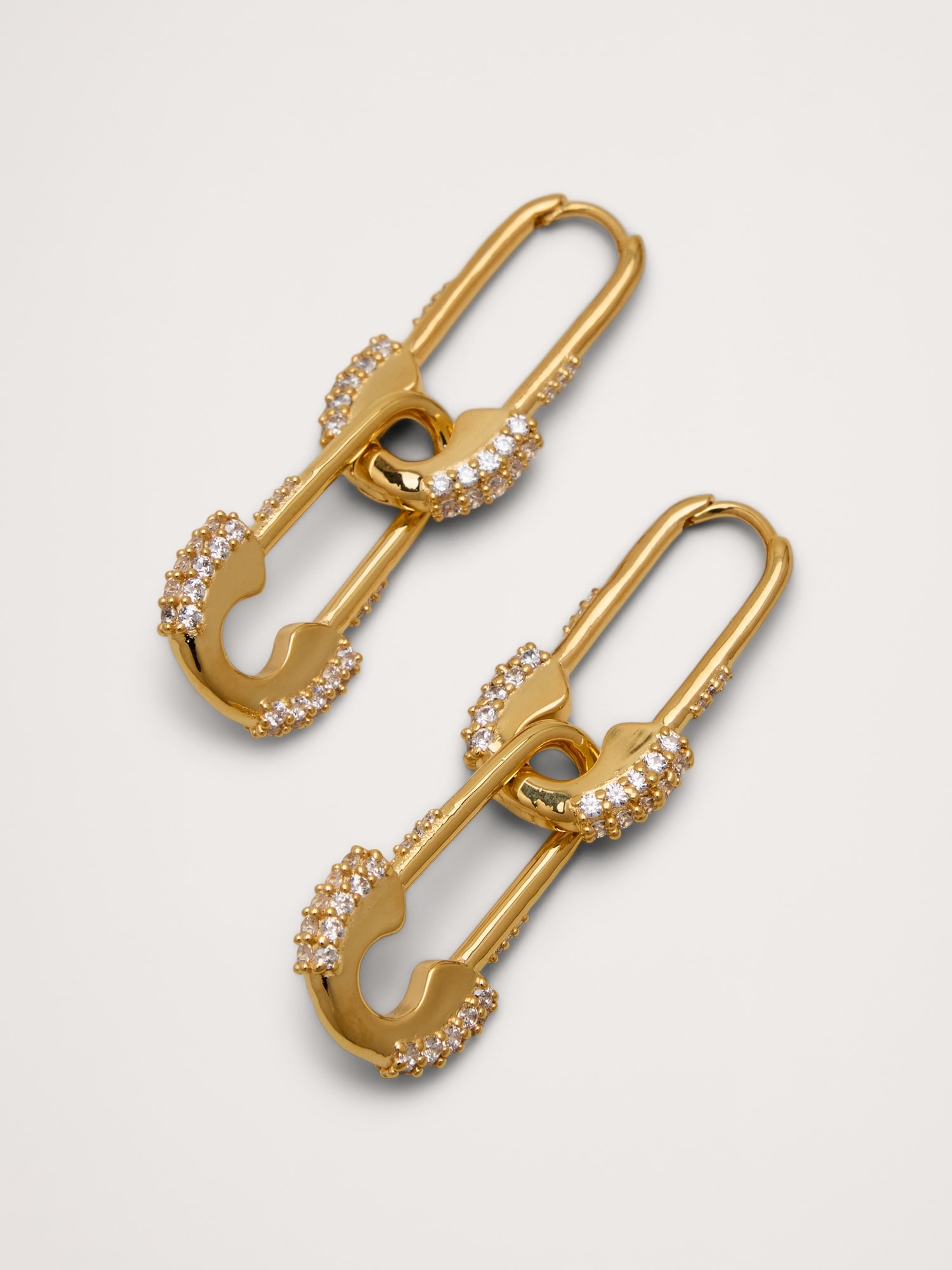 Image number 3 showing, Rhinestone Safety Pin Earrings