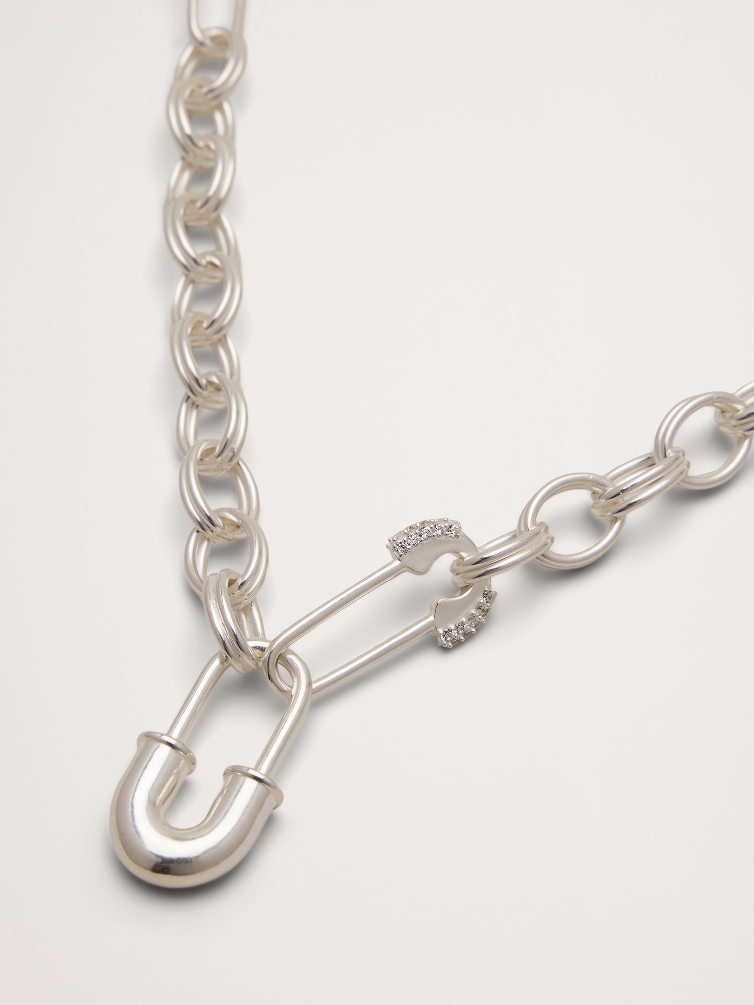 Image number 2 showing, Rhinestone Safety Pin Chain Necklace