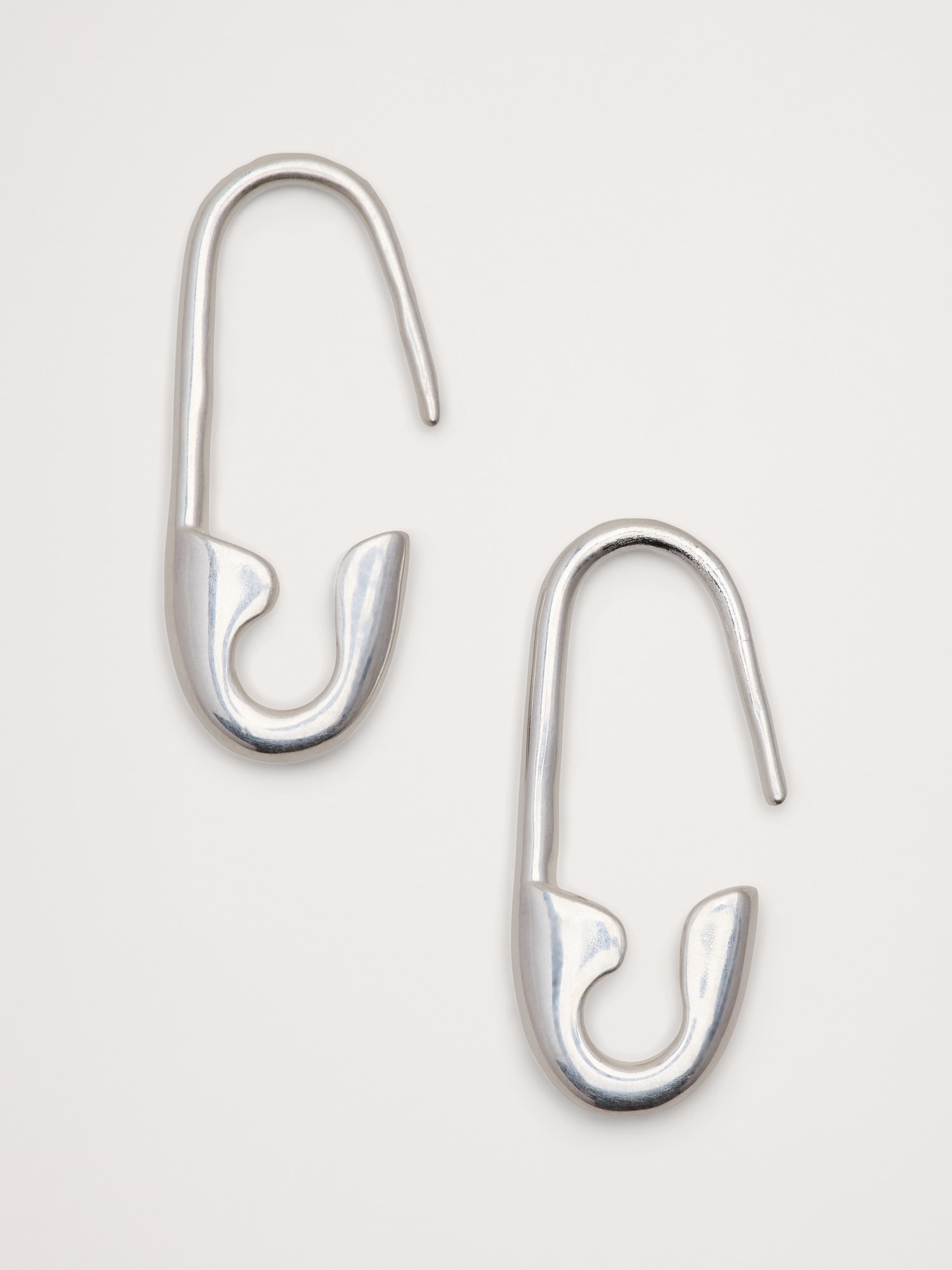 Safety Pin Earrings - Silver