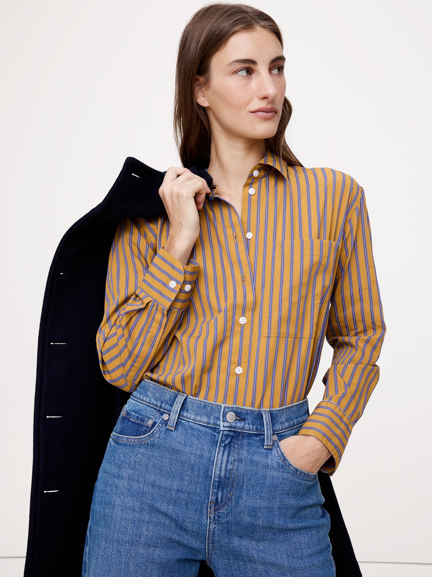 The Oversized Shirt - Yellow Stripe