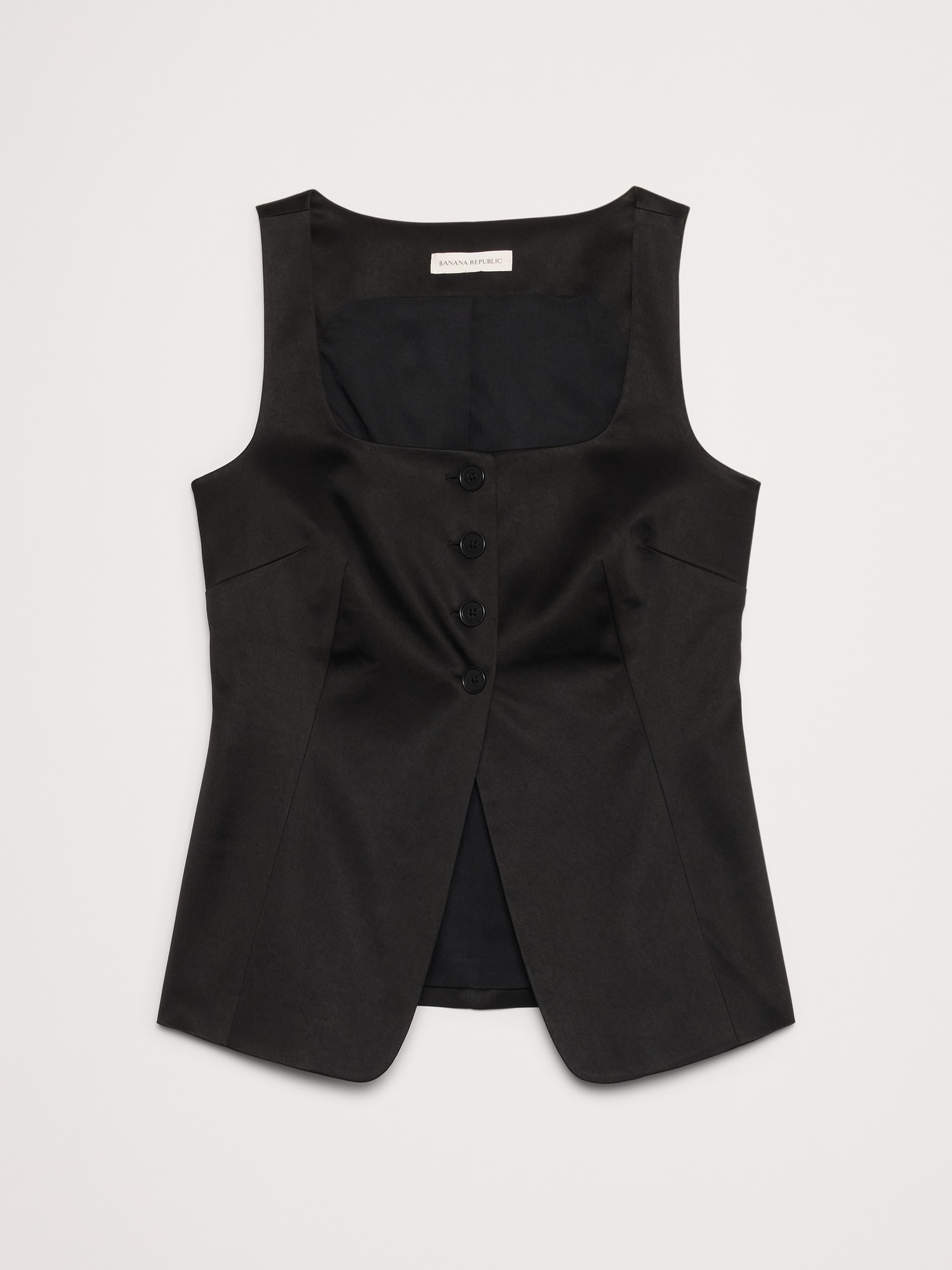 Image number 5 showing, Satin Square-Neck Long Vest
