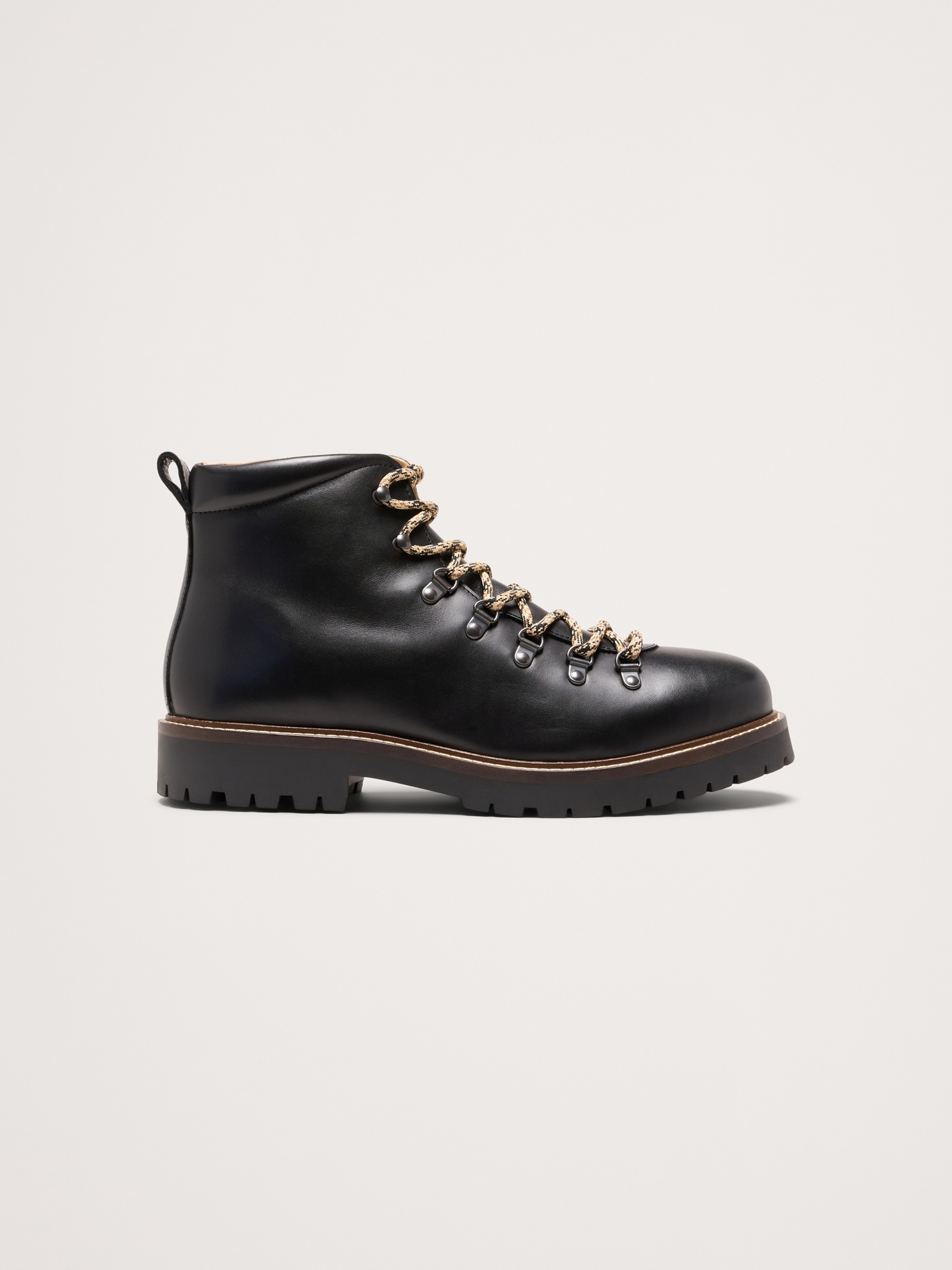 Burnished Leather Alpine Boot - Black