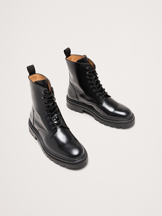 Italian Leather Combat Boot