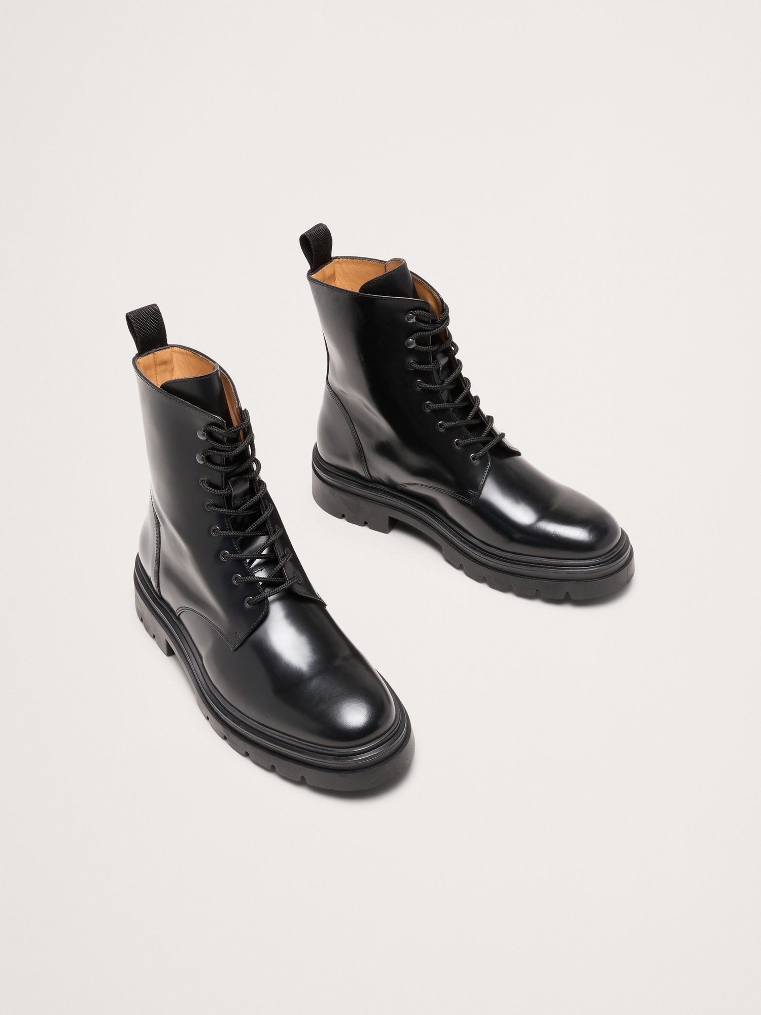 Мужские ботинки Banana Republic Italian Leather Combat Boot, цвет: Чёрный — фото 3