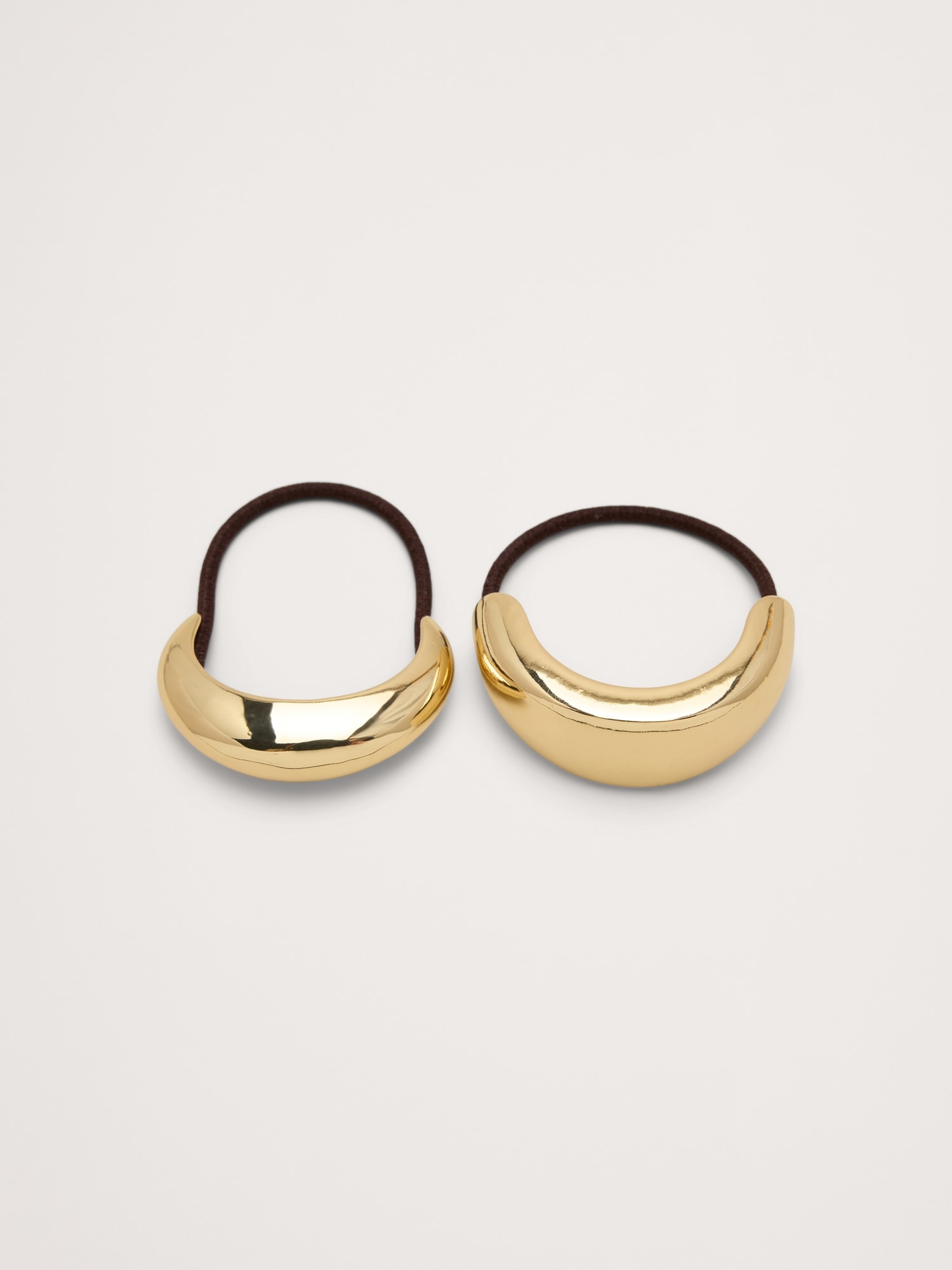 Metal Accent Hair Tie 2-Pack - Gold