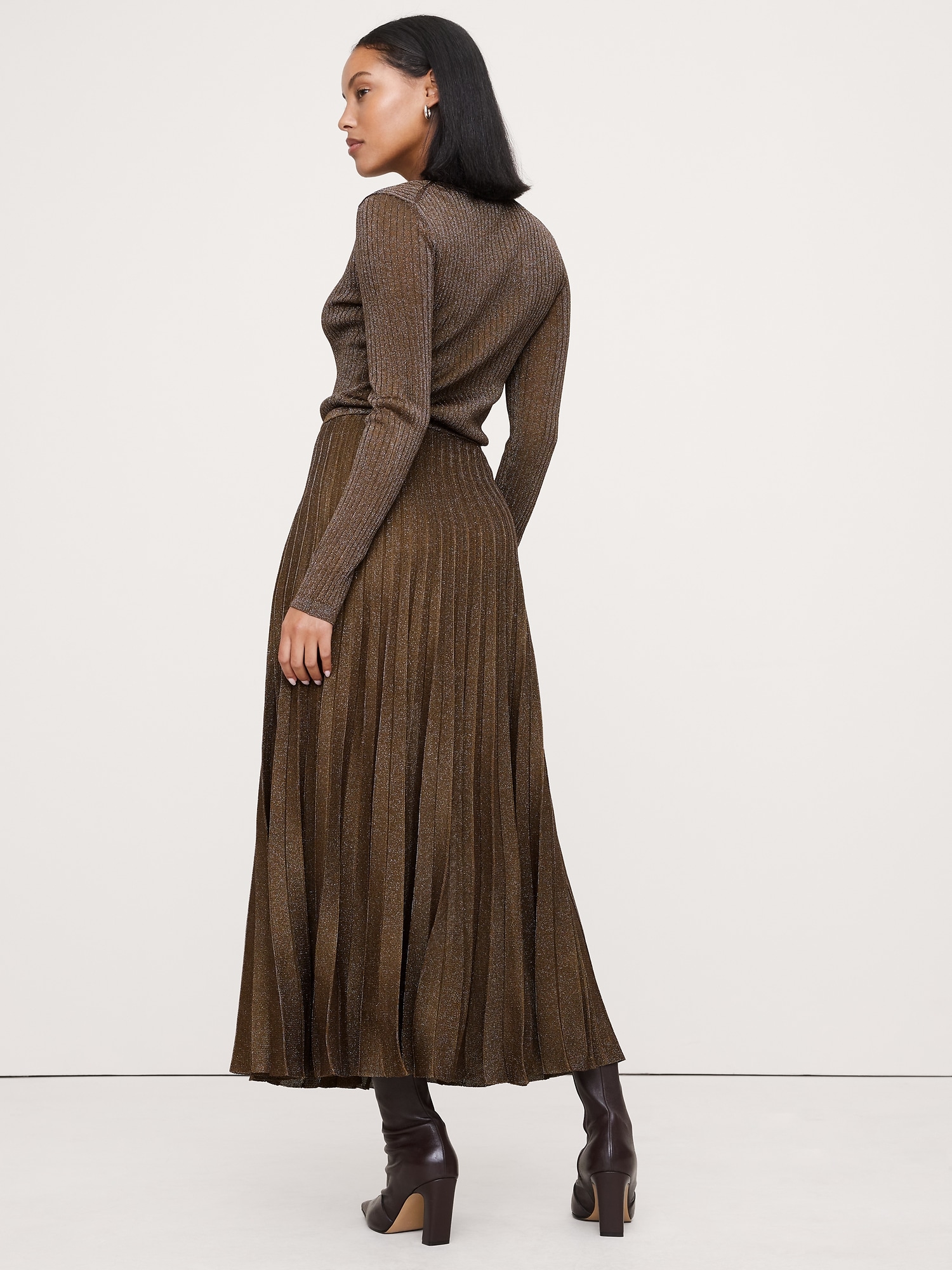 Image number 2 showing, Pleated Metallic Sweater Skirt