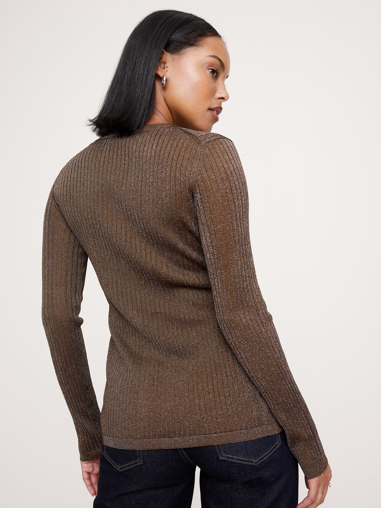 Metallic Cardigan Sweater
