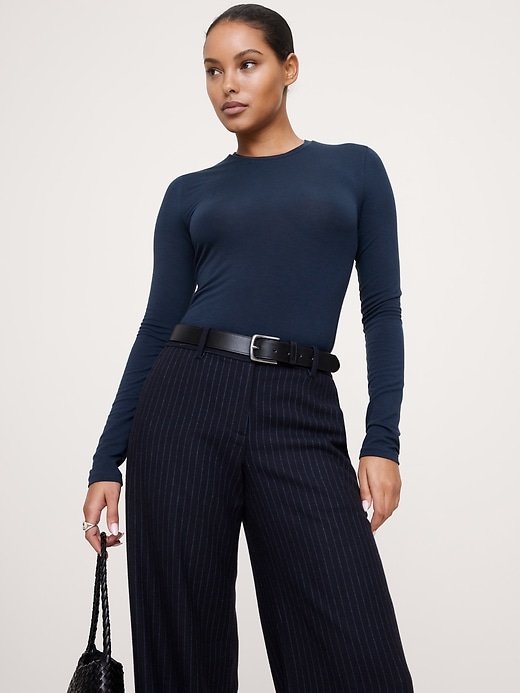 Luxe Wool-Blend Crew-Neck T-Shirt