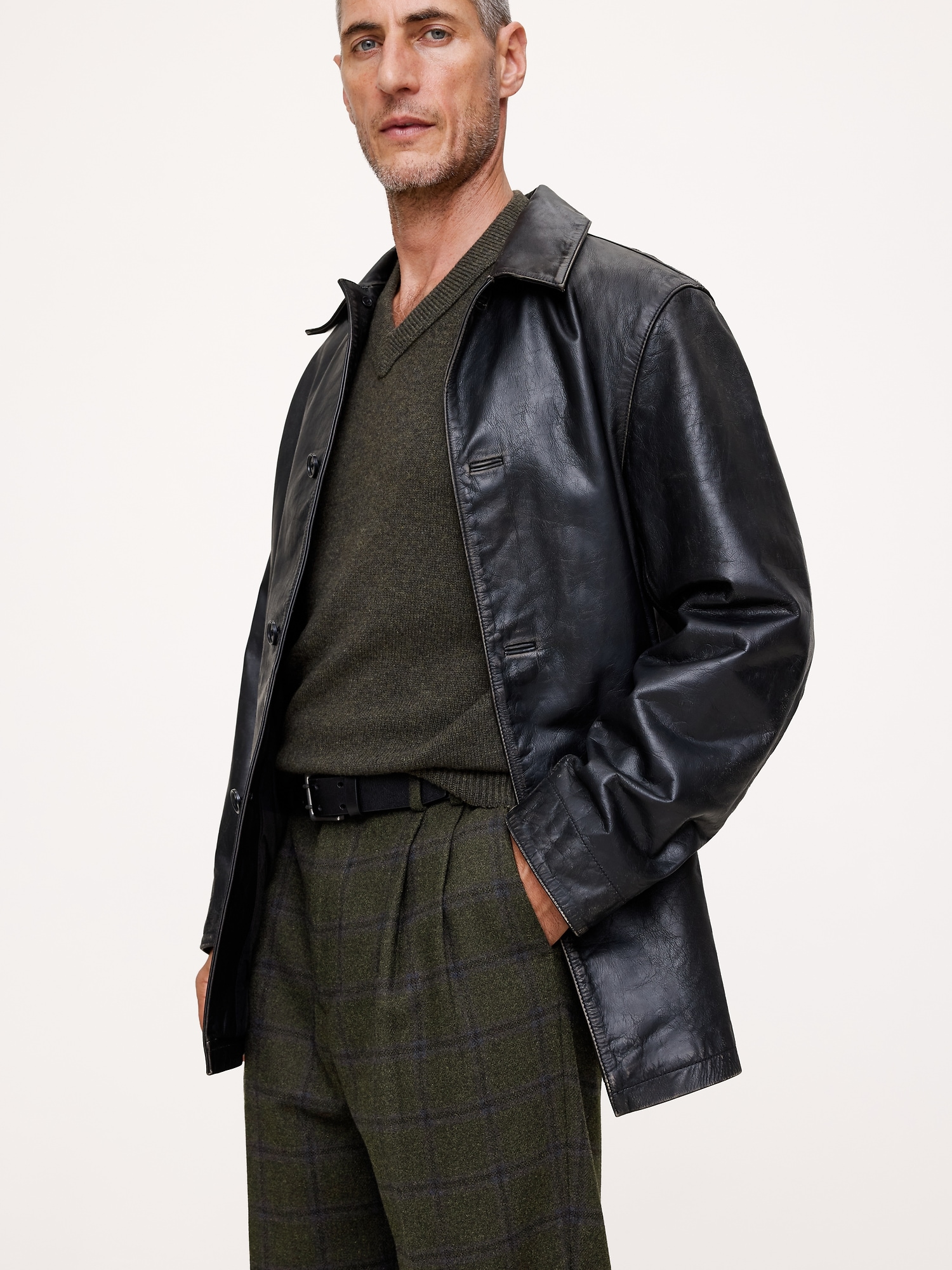 Image number 6 showing, Straight Flannel Pleated Dress Pant