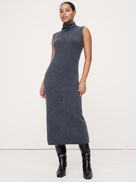 Lightweight Cashmere Turtleneck Mini Dress