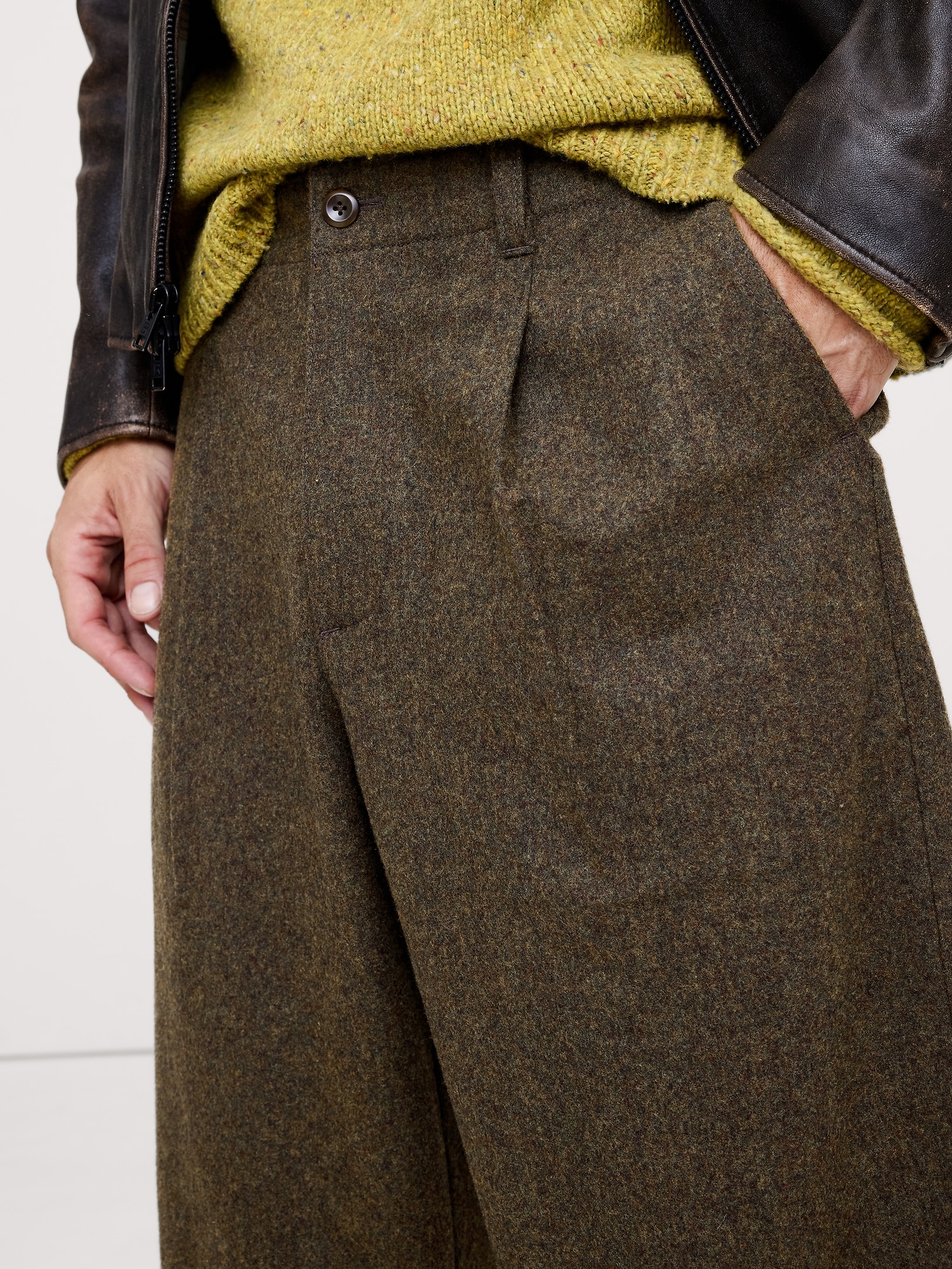 Image number 3 showing, Loose Pleated Wool-Blend Pant