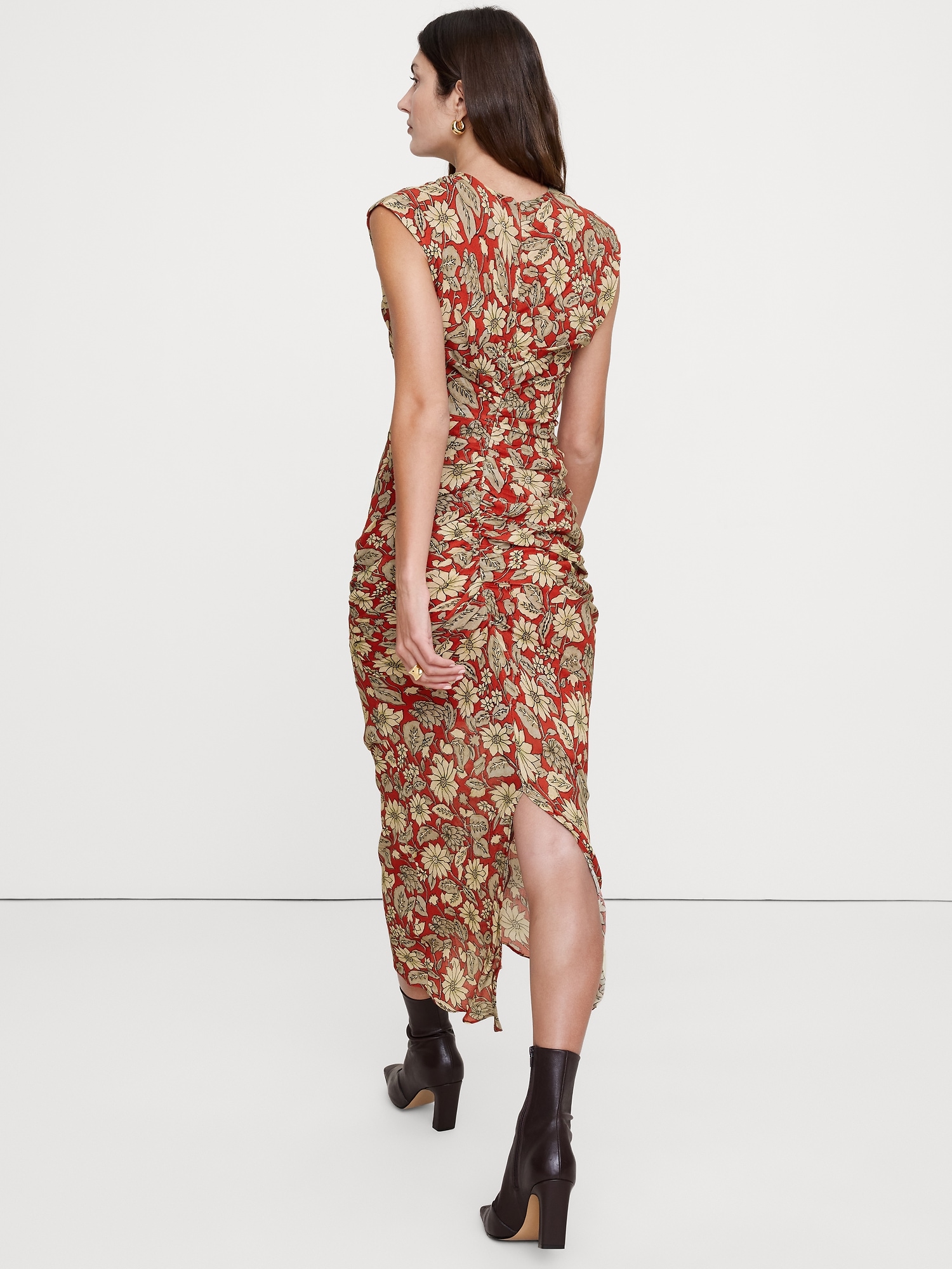 Image number 2 showing, Asymmetrical Ruched Midi Dress