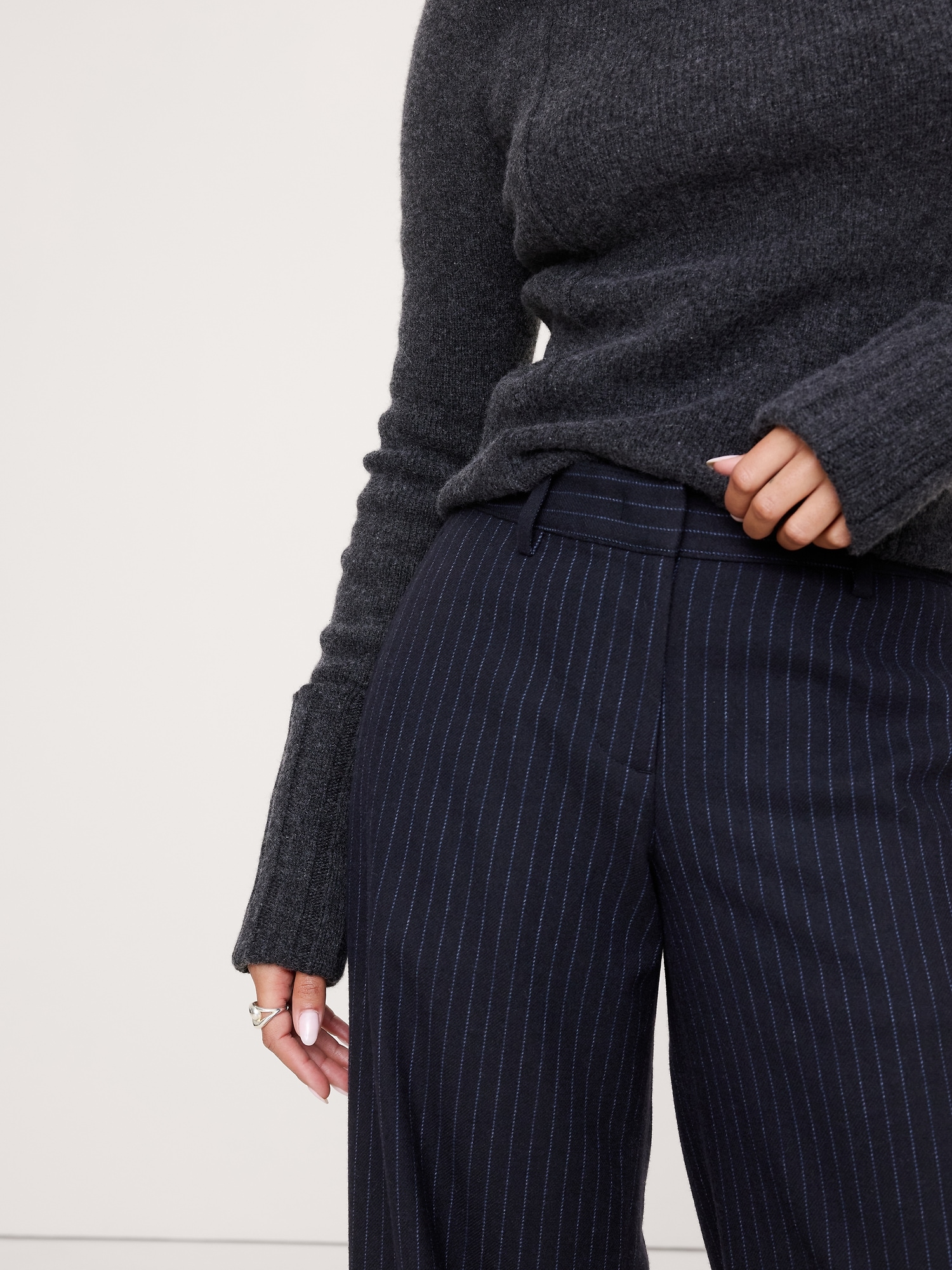 Image number 3 showing, The Everyday Wide-Leg Flannel Pant