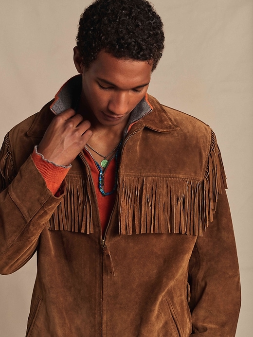 Archive Suede Fringe Jacket size M | Banana Republic