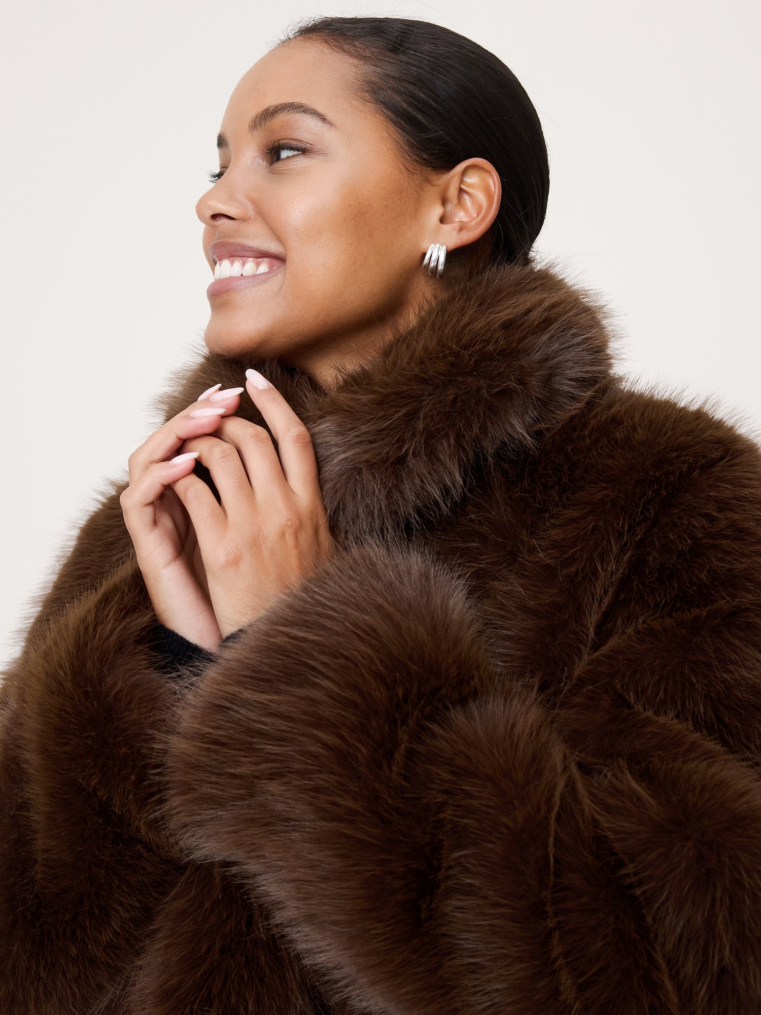 Image number 3 showing, Faux Fur Long Coat